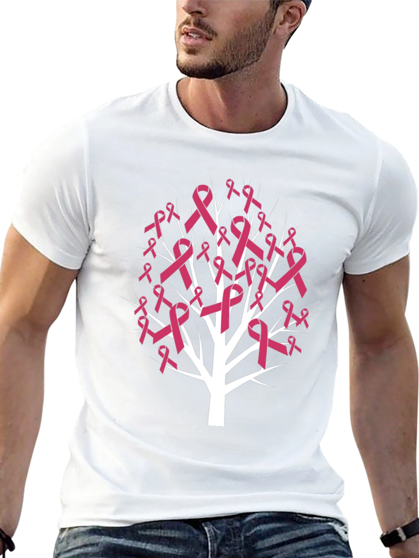 Pink Ribbon Tree T-Shirt - Breast Cancer Awareness Tee