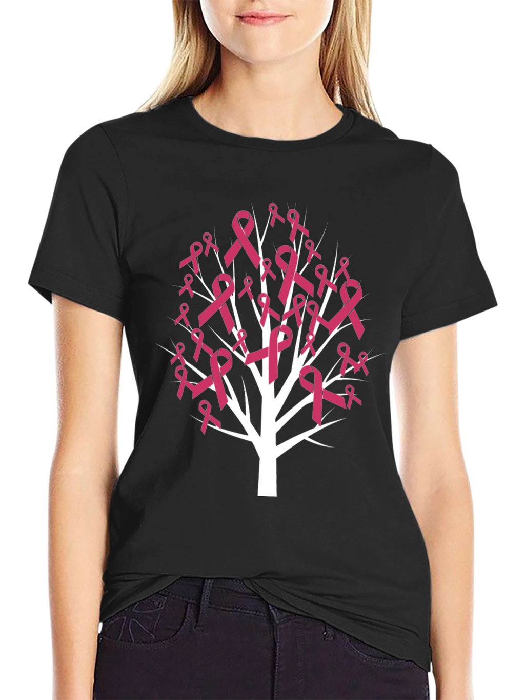Pink Ribbon Tree T-Shirt - Breast Cancer Awareness Tee