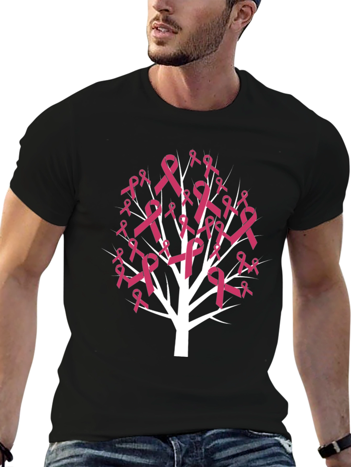 Pink Ribbon Tree T-Shirt - Breast Cancer Awareness Tee