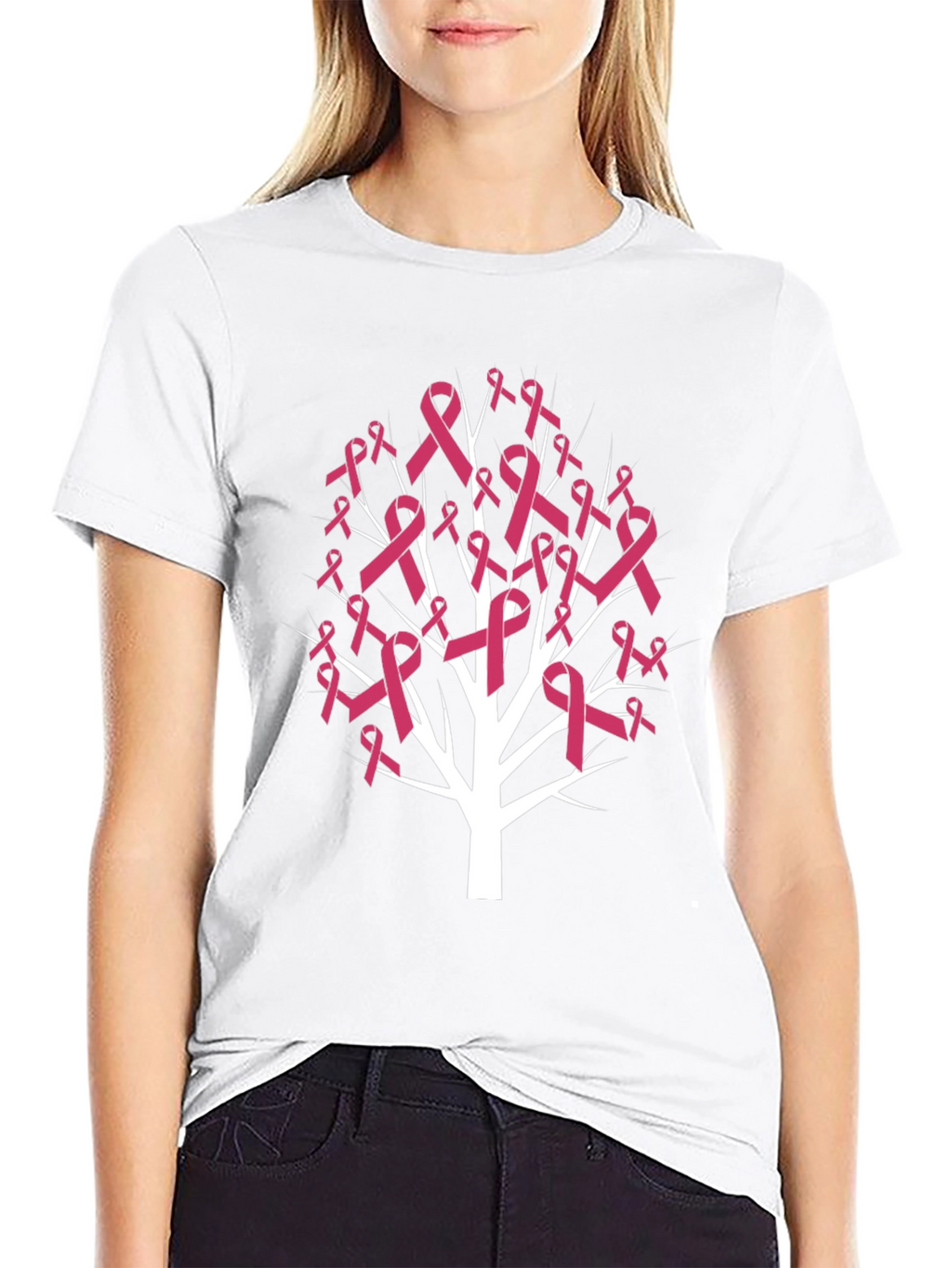 Pink Ribbon Tree T-Shirt - Breast Cancer Awareness Tee