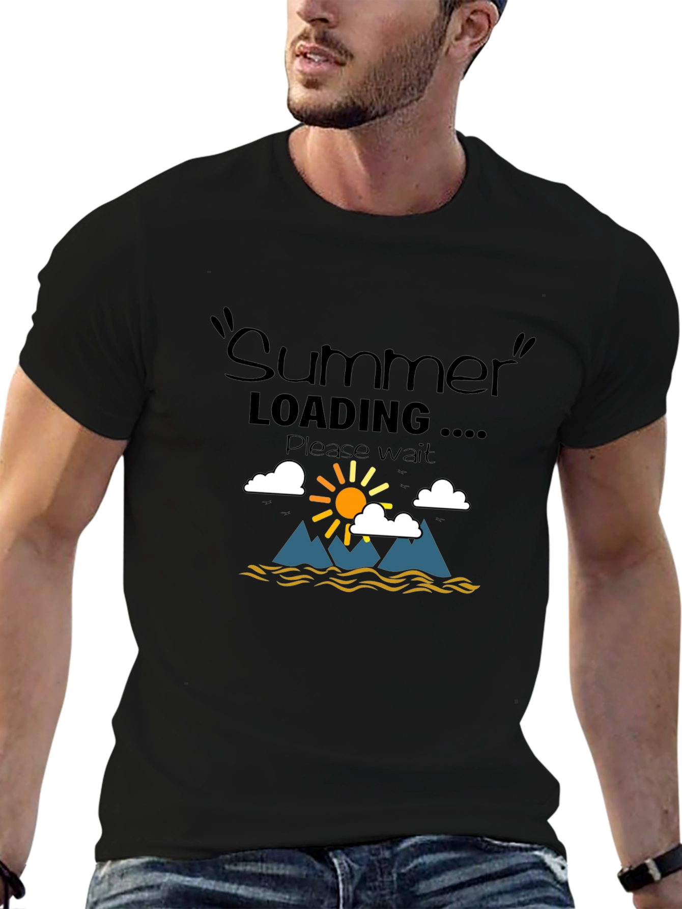 Summer Loading Graphic T-Shirt - Black