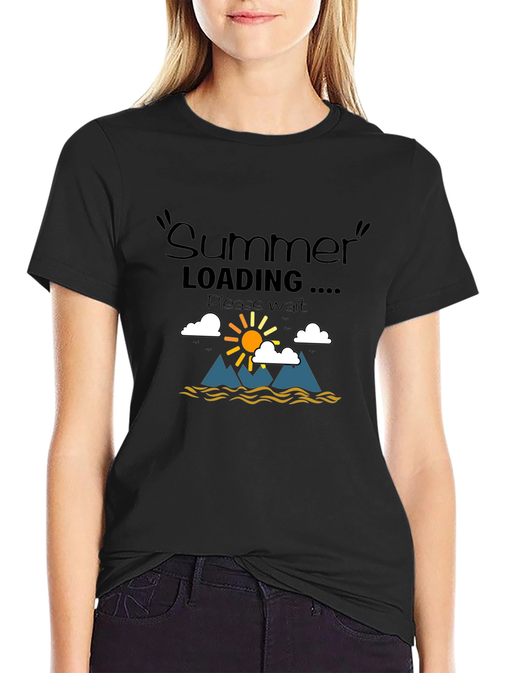 Summer Loading Graphic T-Shirt - Black
