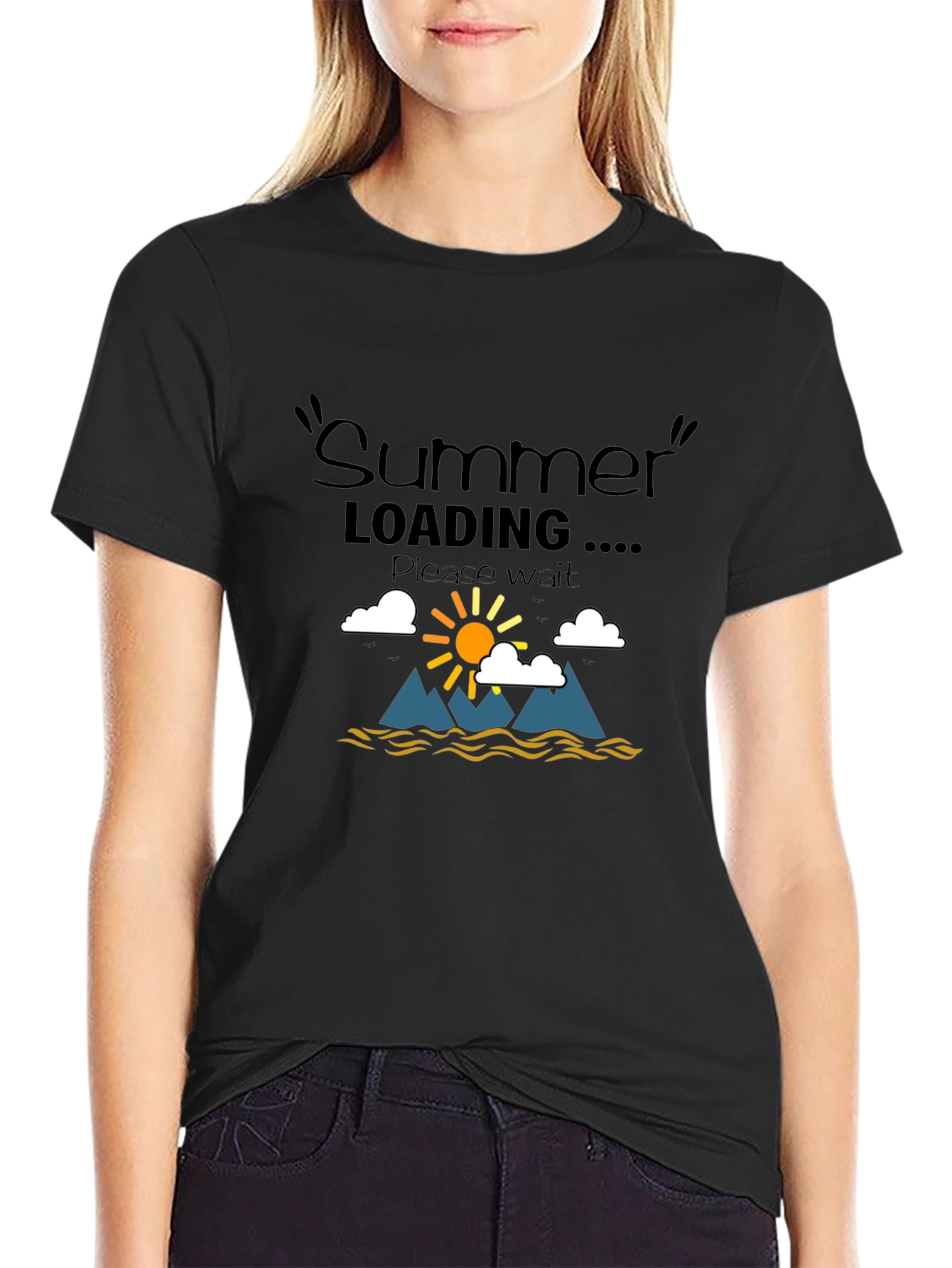 Summer Loading Graphic T-Shirt - Black