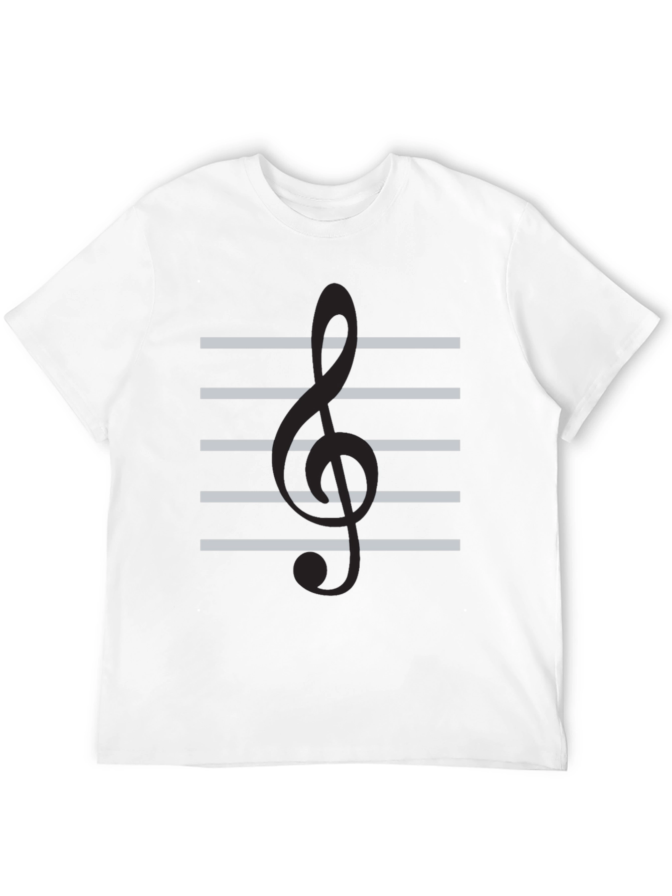 Musical Treble Clef Staff Black T-Shirt