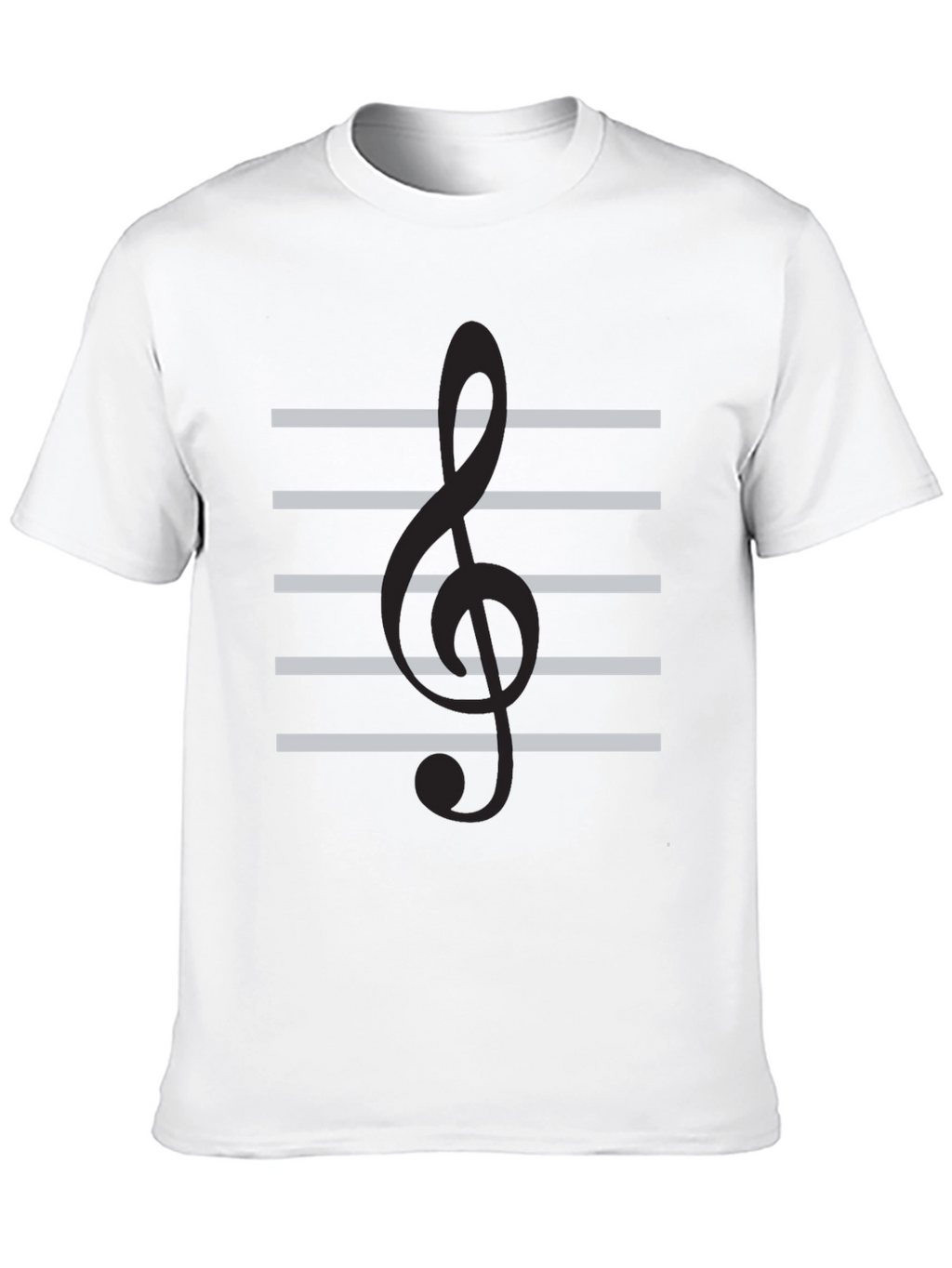 Musical Treble Clef Staff Black T-Shirt