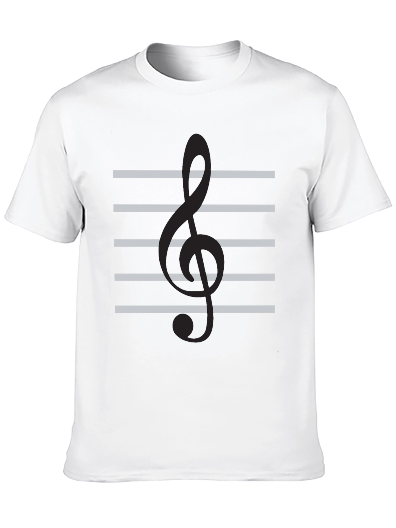 Musical Treble Clef Staff Black T-Shirt