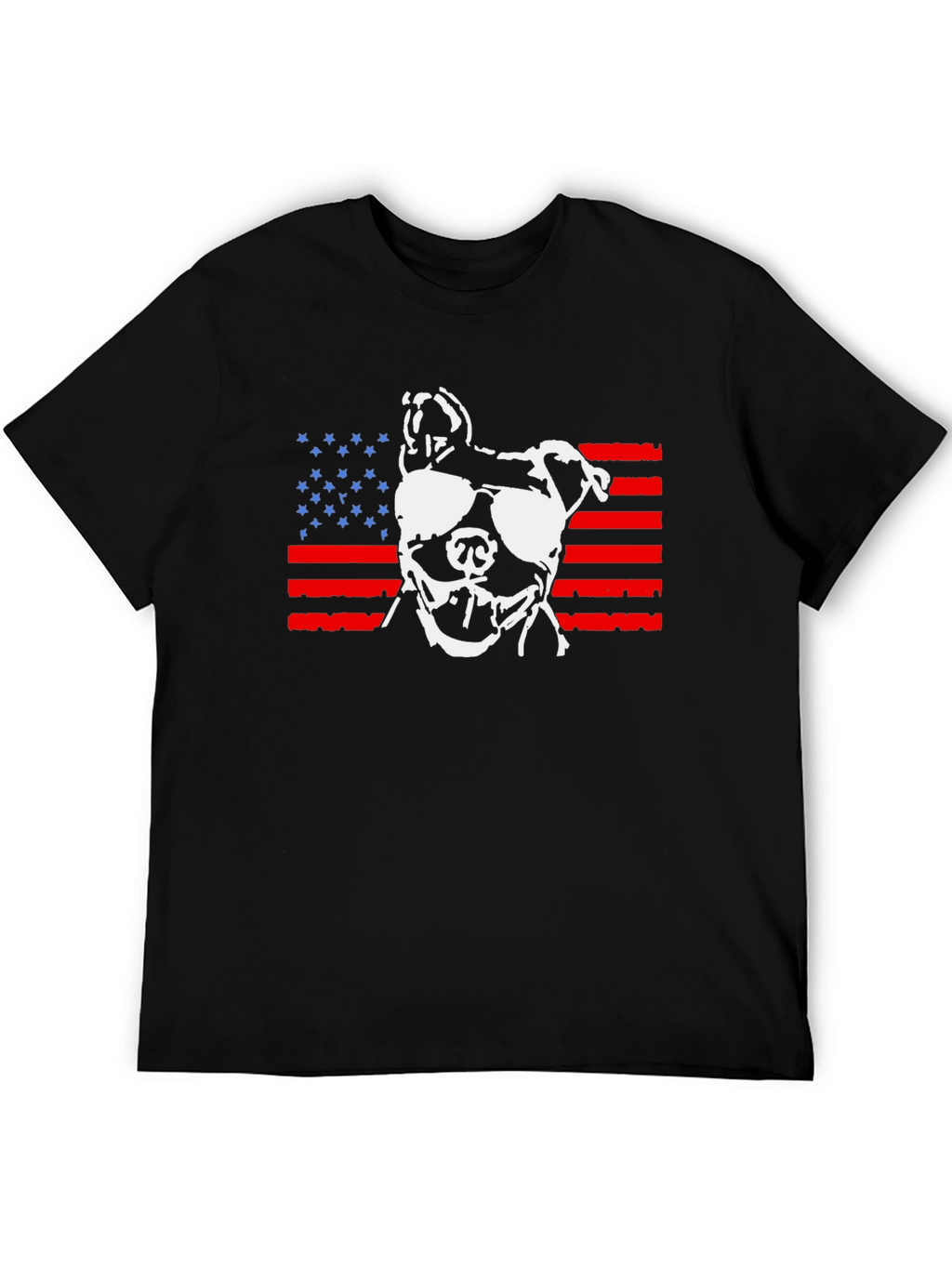 Patriotic Pitbull T-Shirt – American Flag Dog Graphic Tee