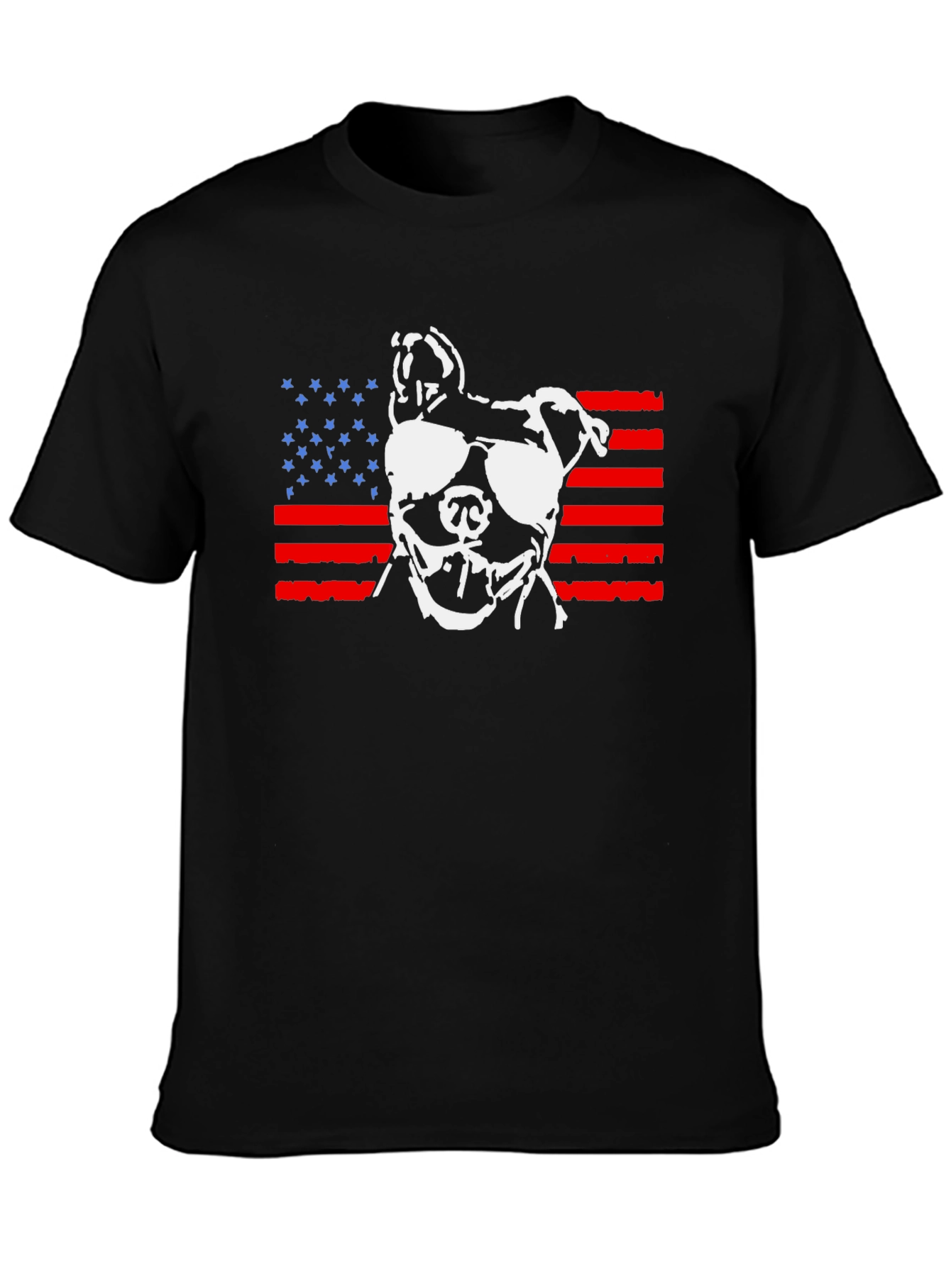 Patriotic Pitbull T-Shirt – American Flag Dog Graphic Tee