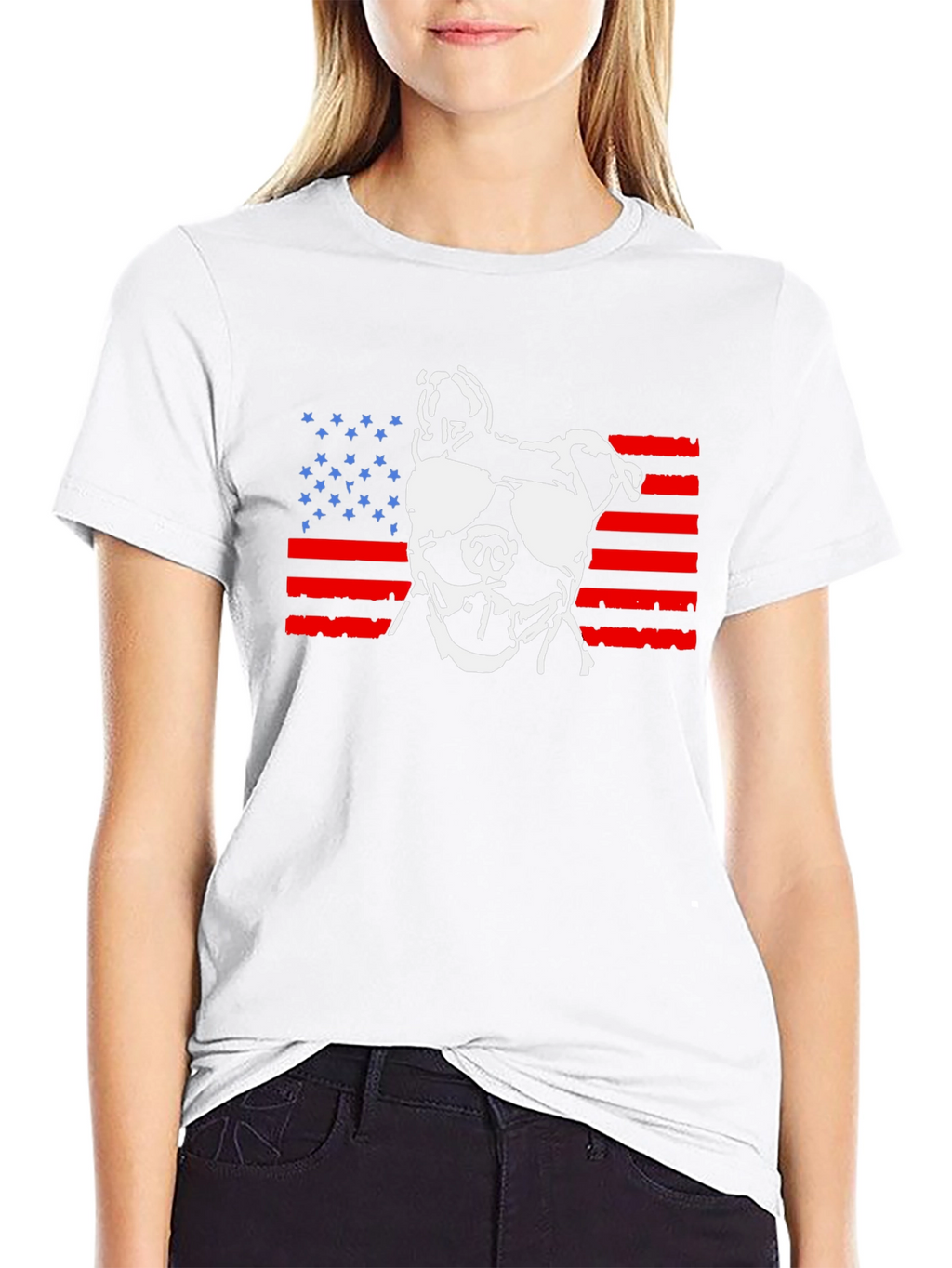 Patriotic Pitbull T-Shirt – American Flag Dog Graphic Tee