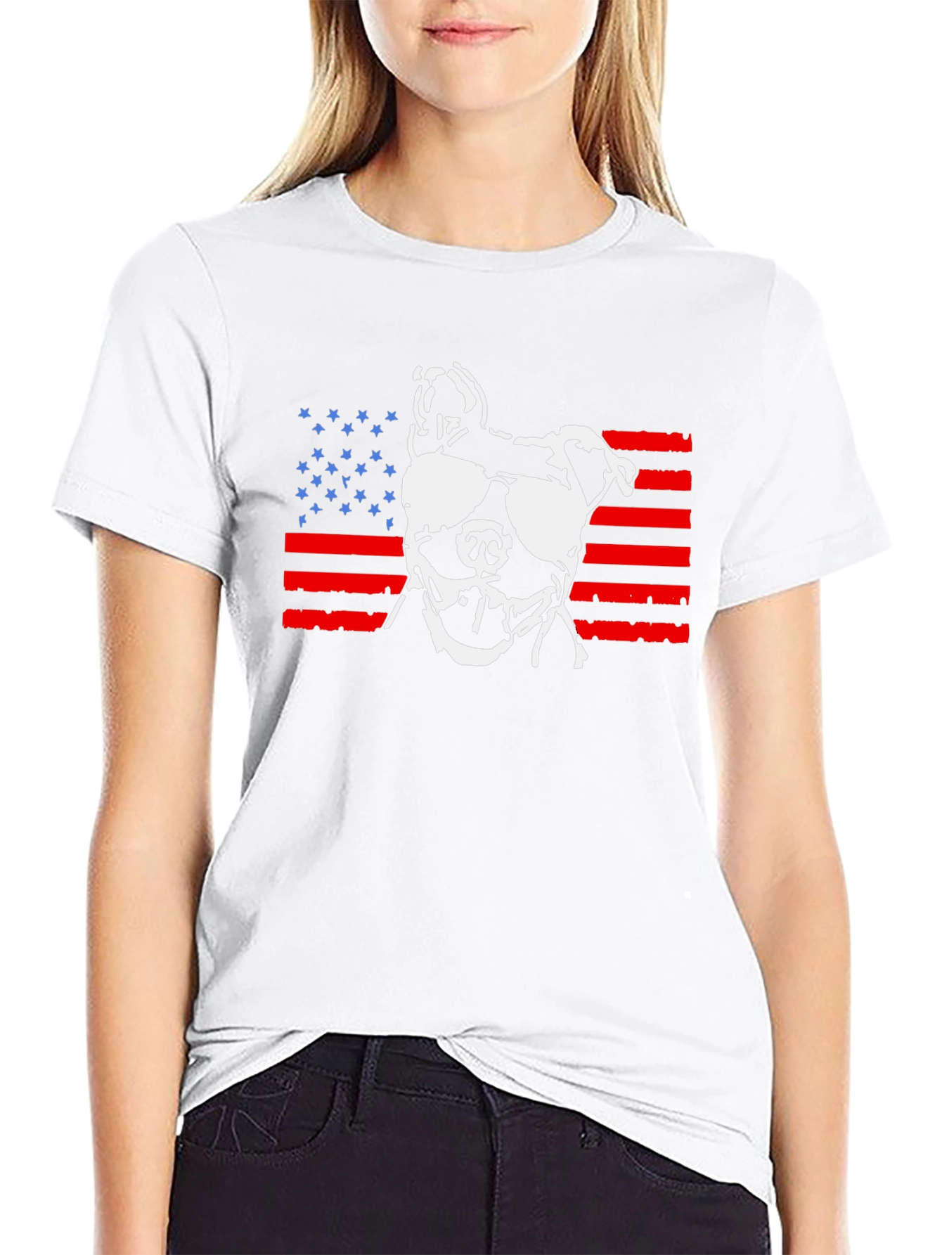 Patriotic Pitbull T-Shirt – American Flag Dog Graphic Tee