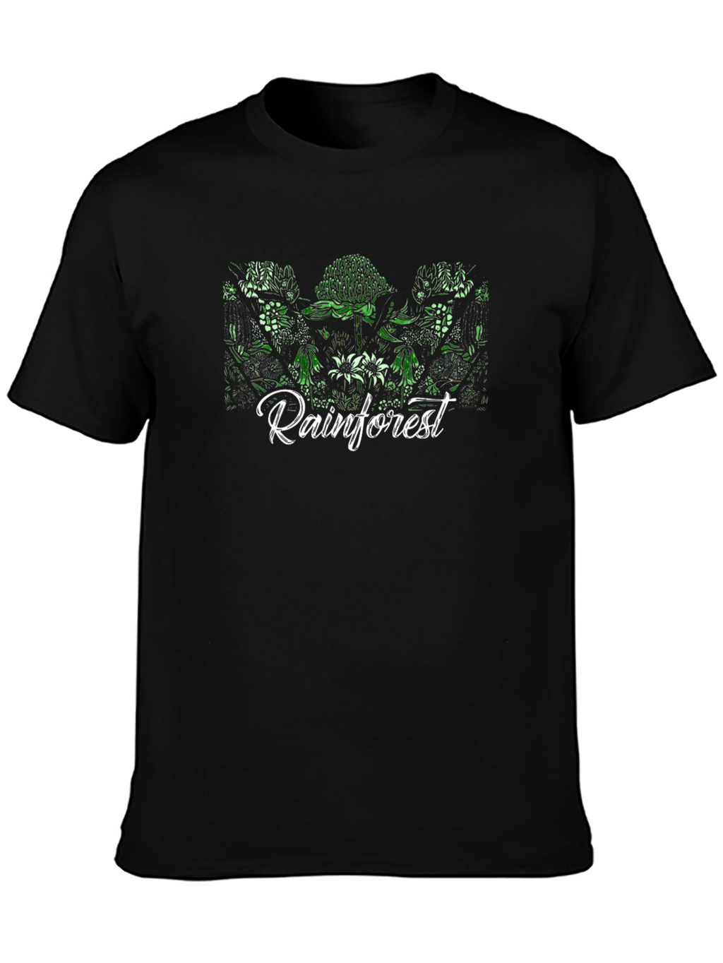 Rainforest Floral Black T-Shirt