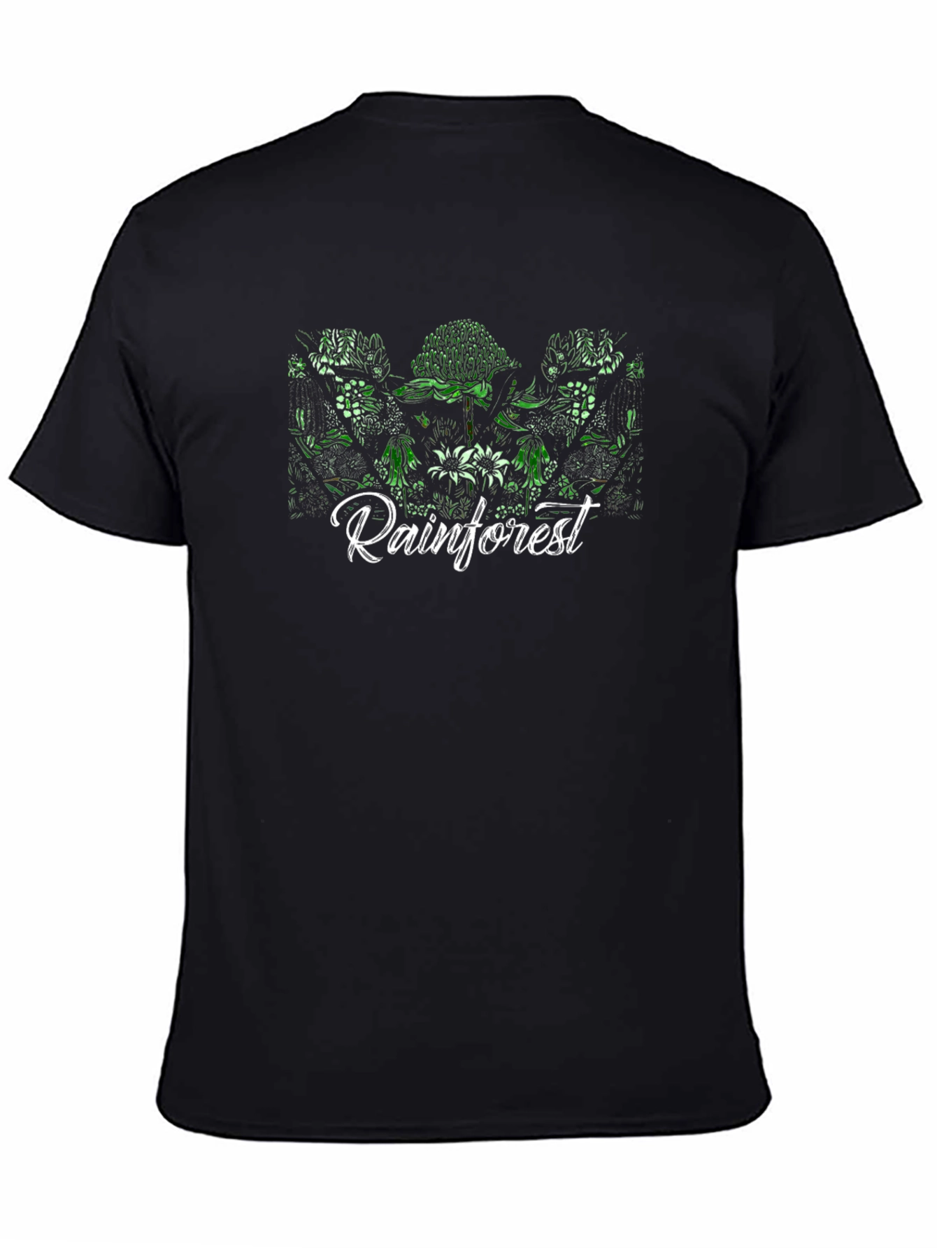 Rainforest Floral Black T-Shirt
