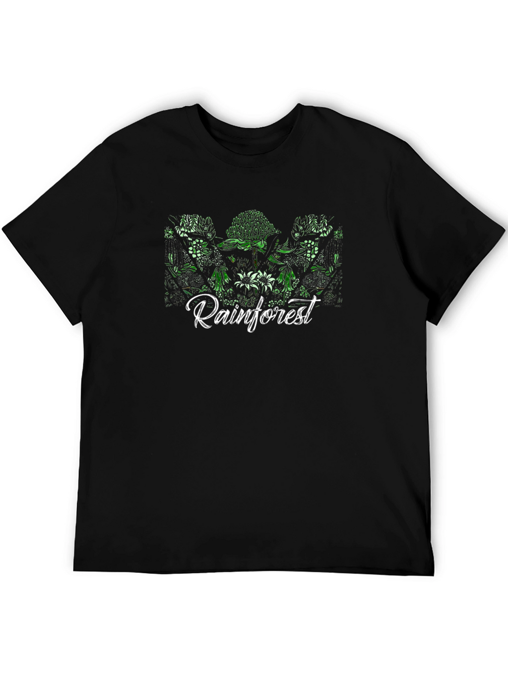 Rainforest Floral Black T-Shirt