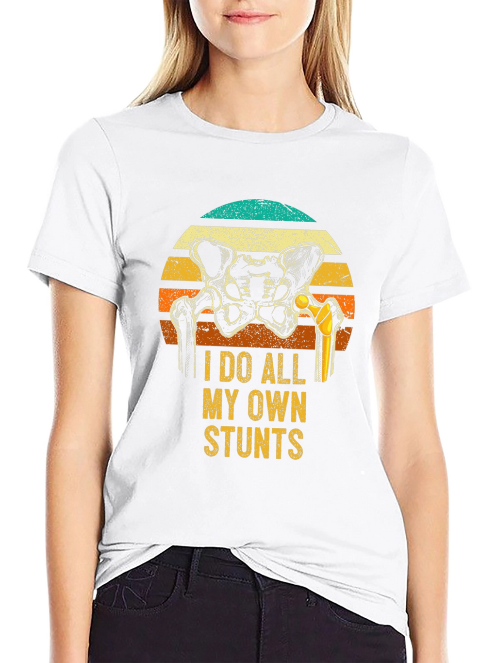 I Do All My Own Stunts Hip Replacement T-Shirt
