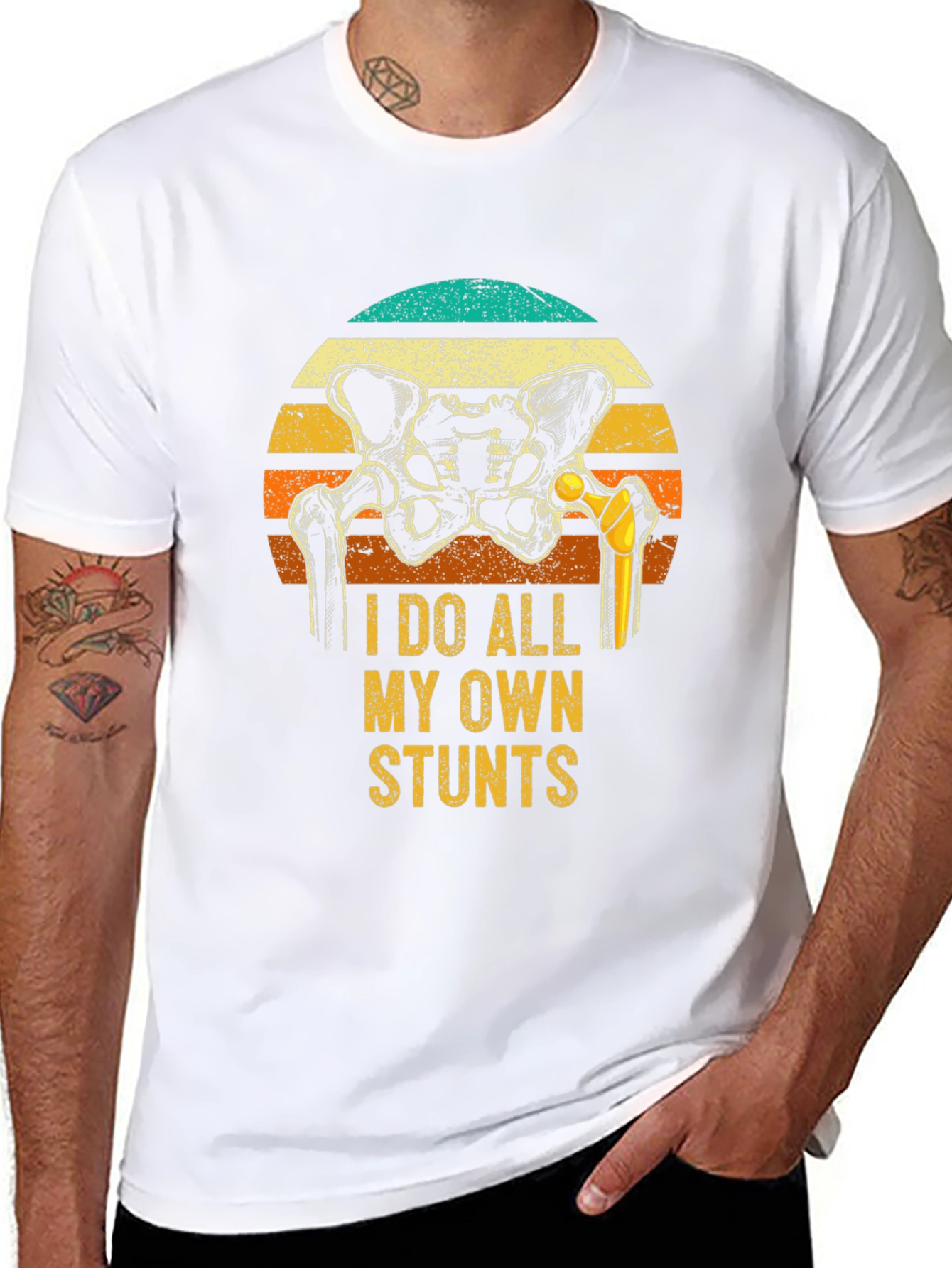 I Do All My Own Stunts Hip Replacement T-Shirt