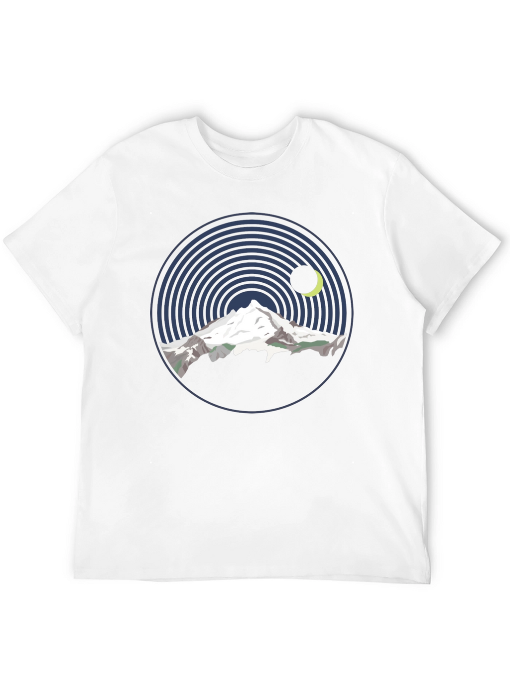 Mountain Moon Graphic Tee - Black Cotton T-Shirt