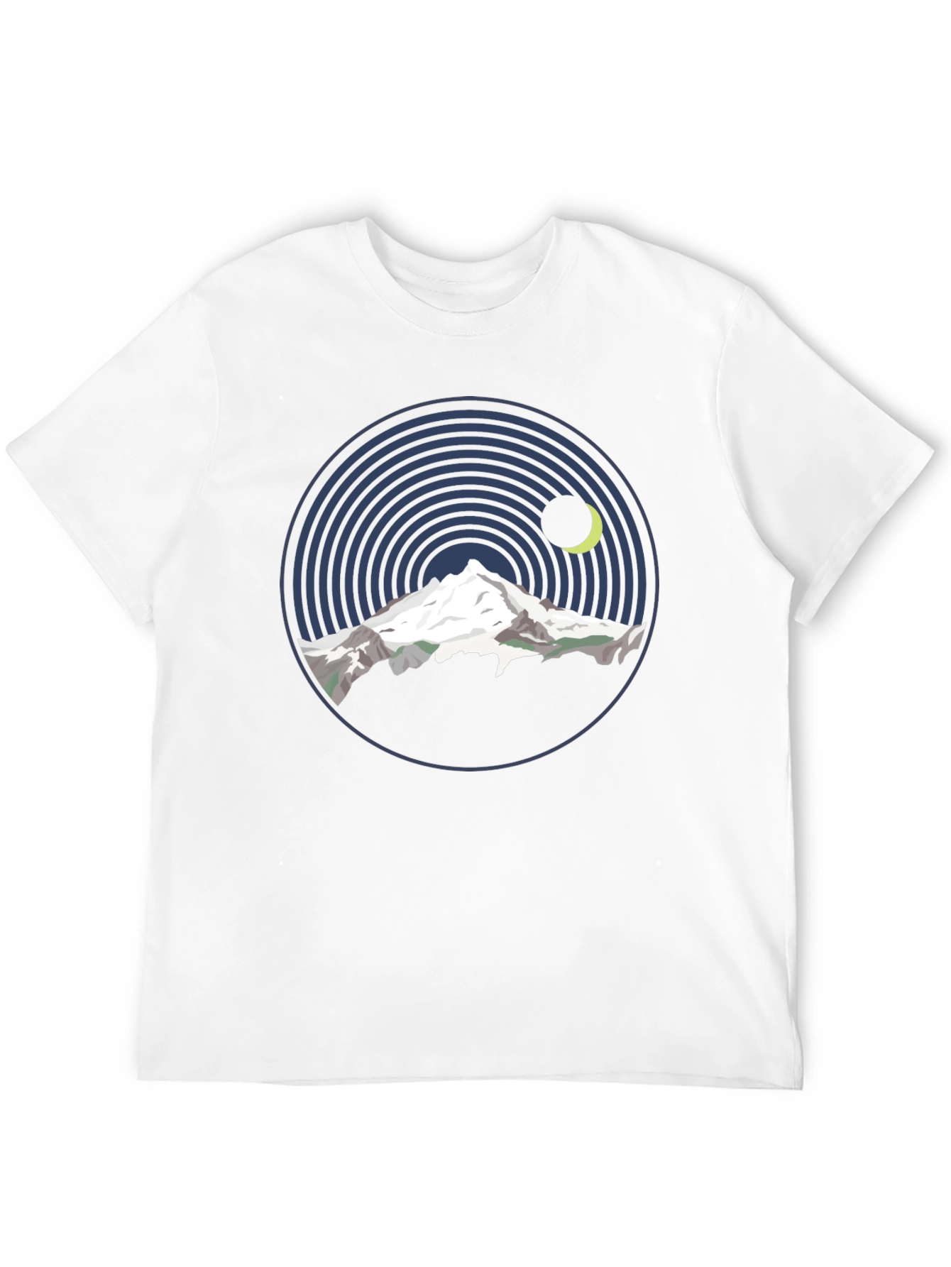 Mountain Moon Graphic Tee - Black Cotton T-Shirt