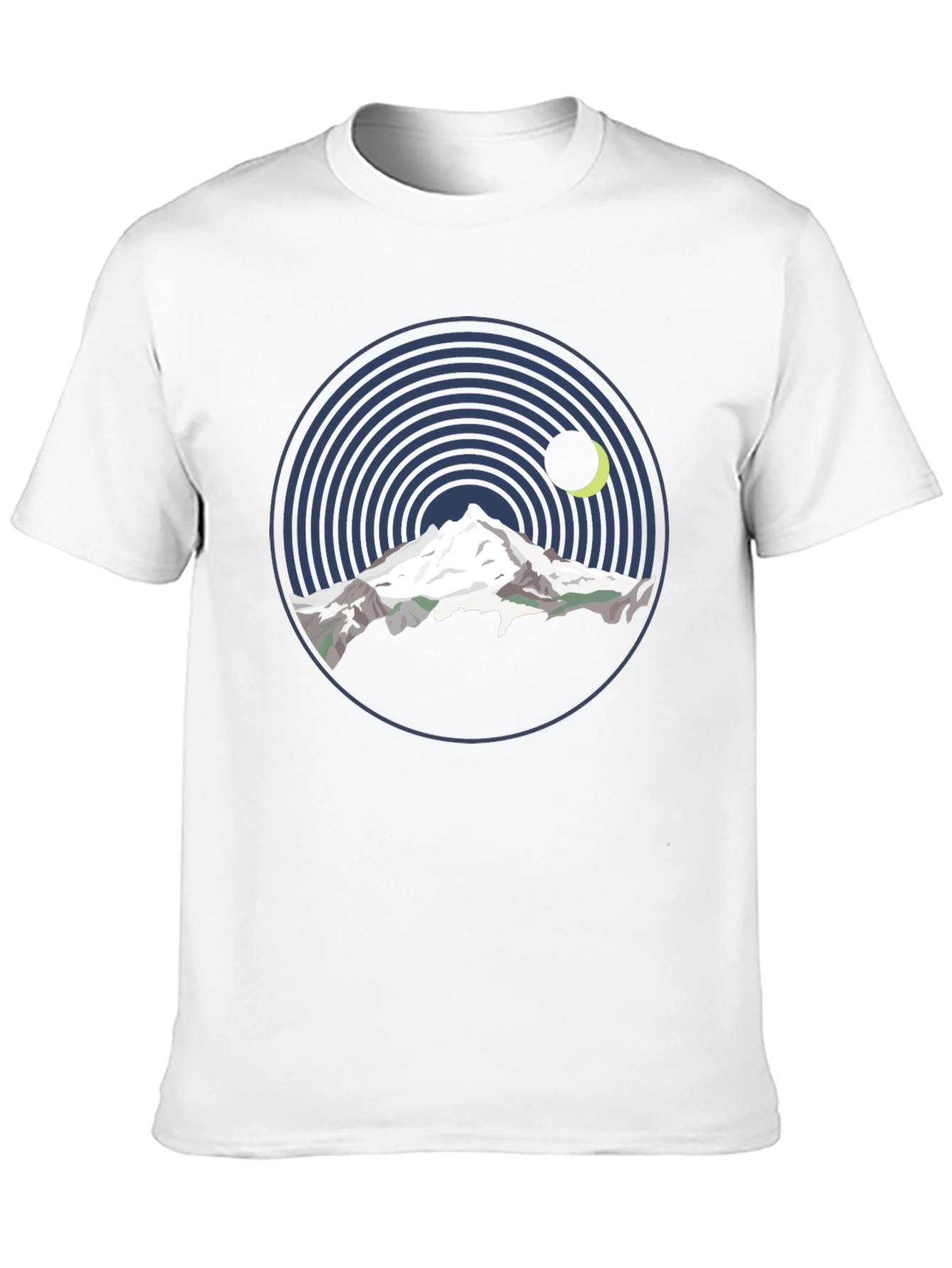 Mountain Moon Graphic Tee - Black Cotton T-Shirt
