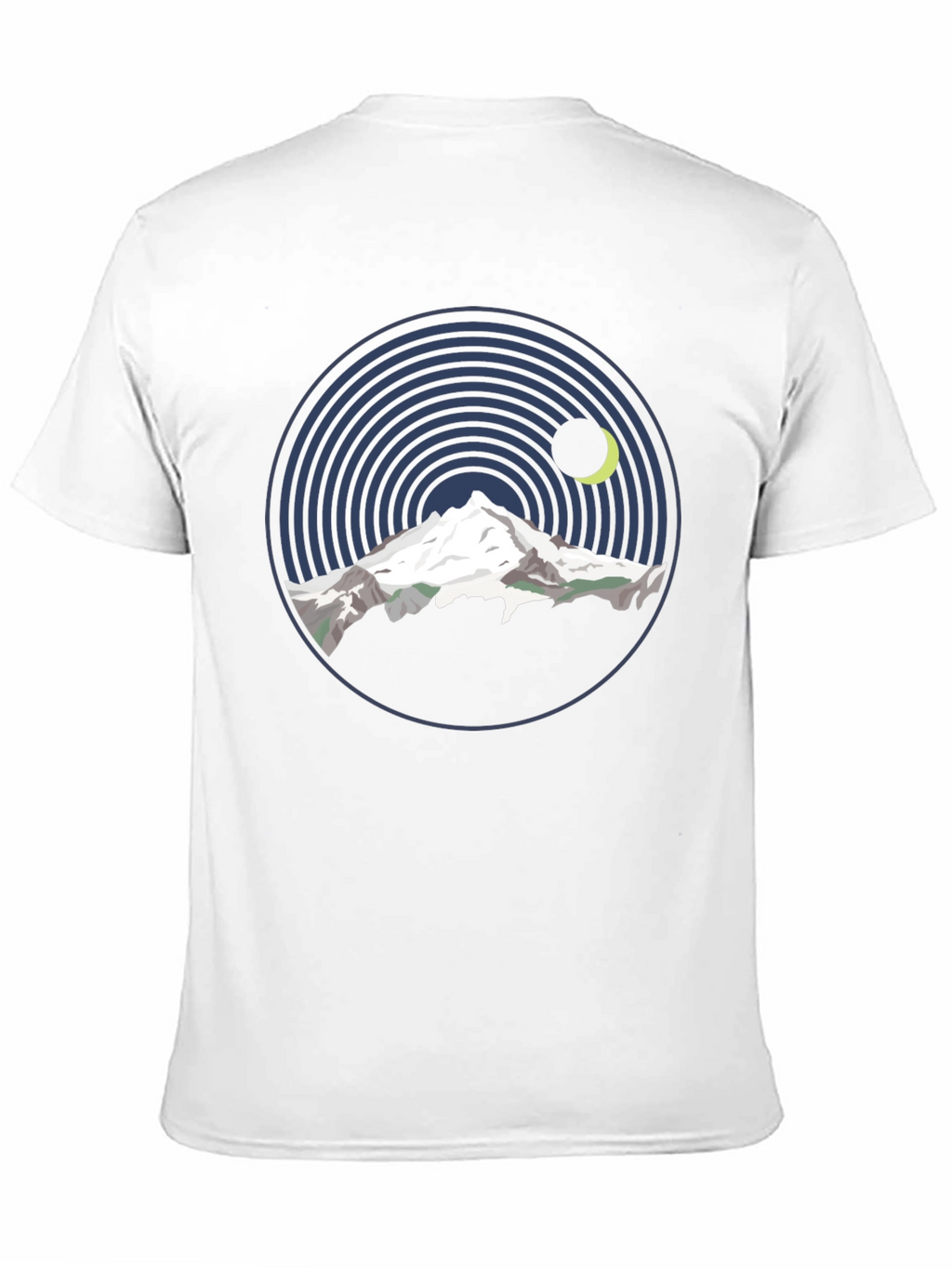 Mountain Moon Graphic Tee - Black Cotton T-Shirt