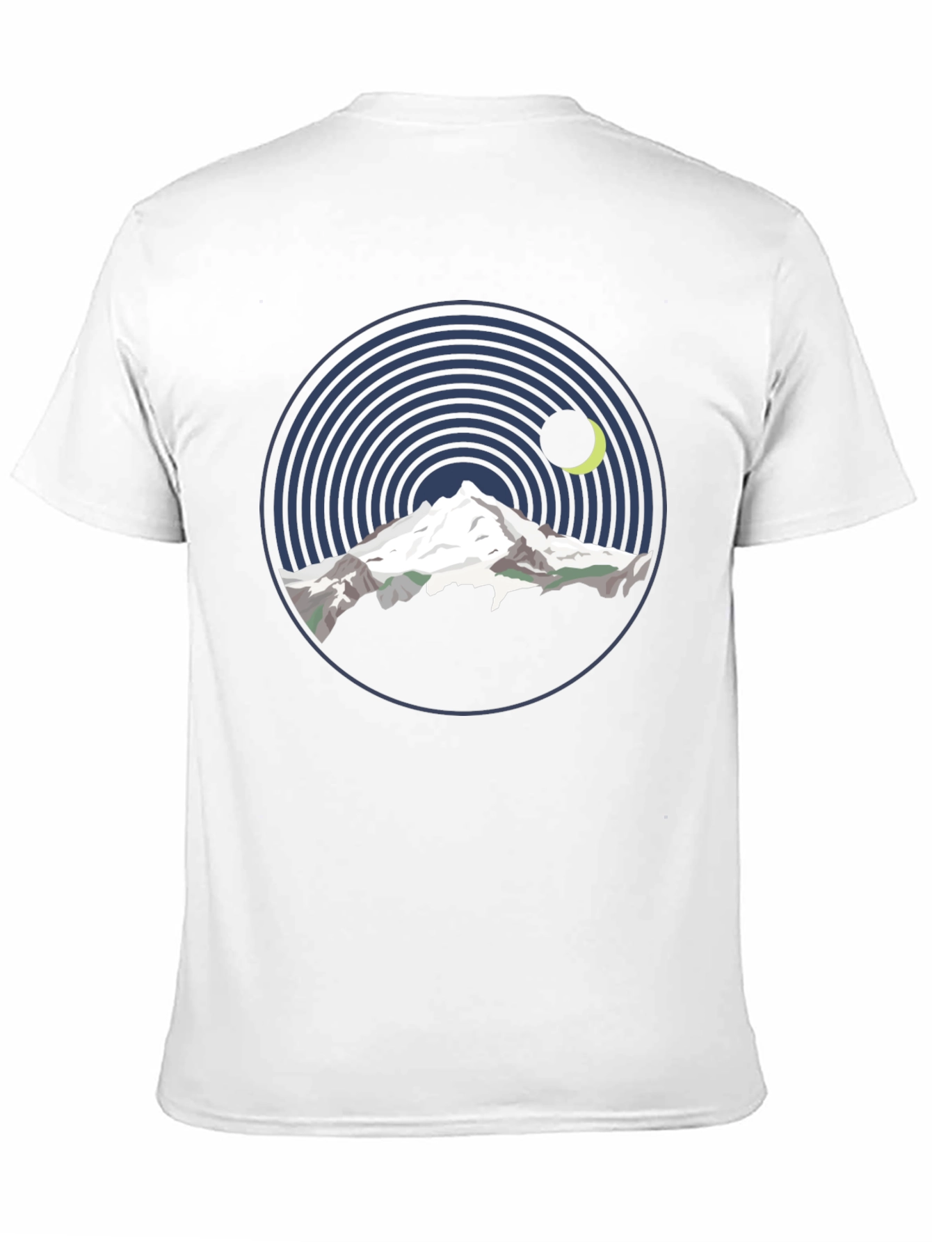 Mountain Moon Graphic Tee - Black Cotton T-Shirt