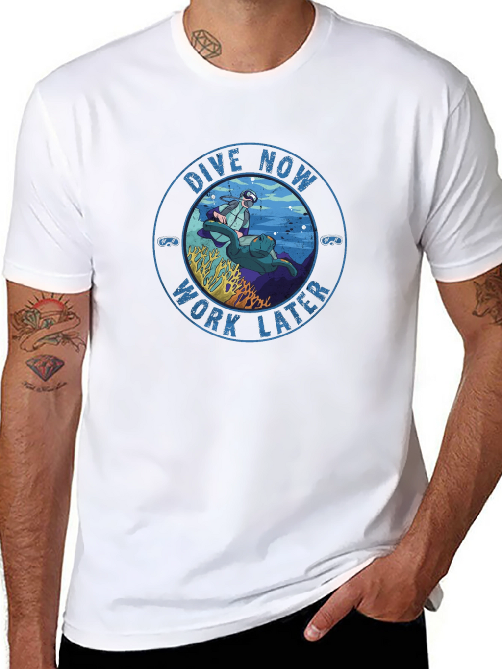 Dive Now Work Later Graphic Tee