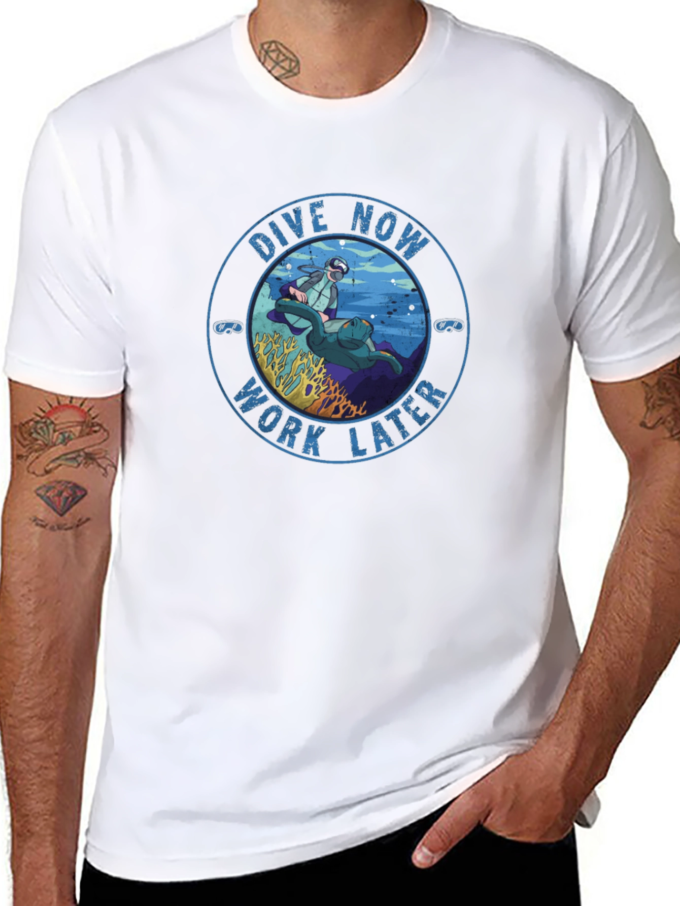 Dive Now Work Later Graphic Tee
