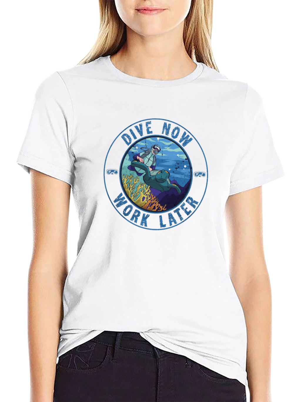 Dive Now Work Later Graphic Tee