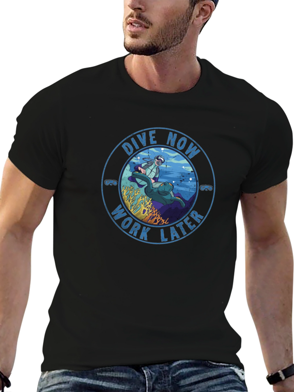 Dive Now Work Later Graphic Tee