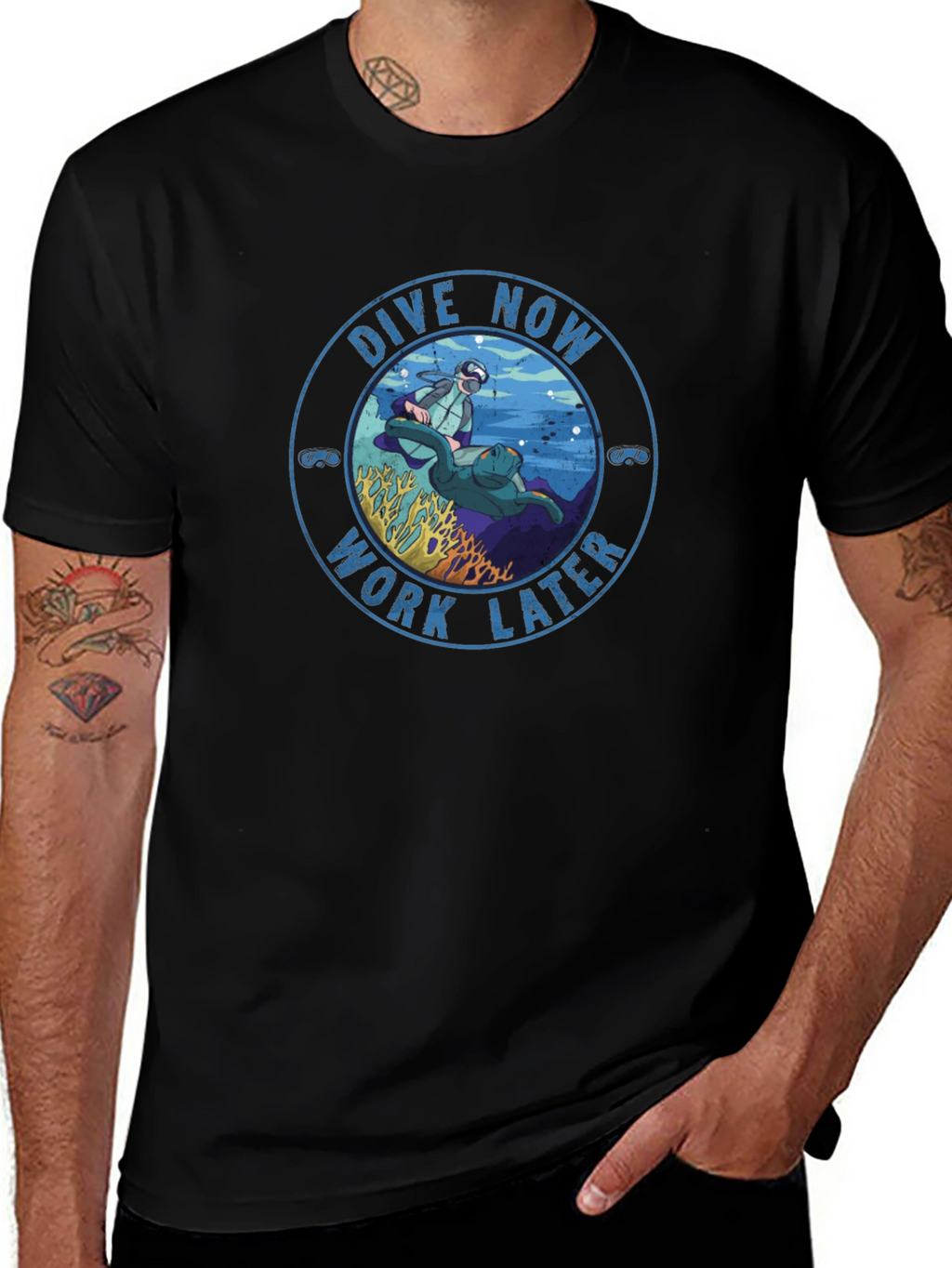 Dive Now Work Later Graphic Tee