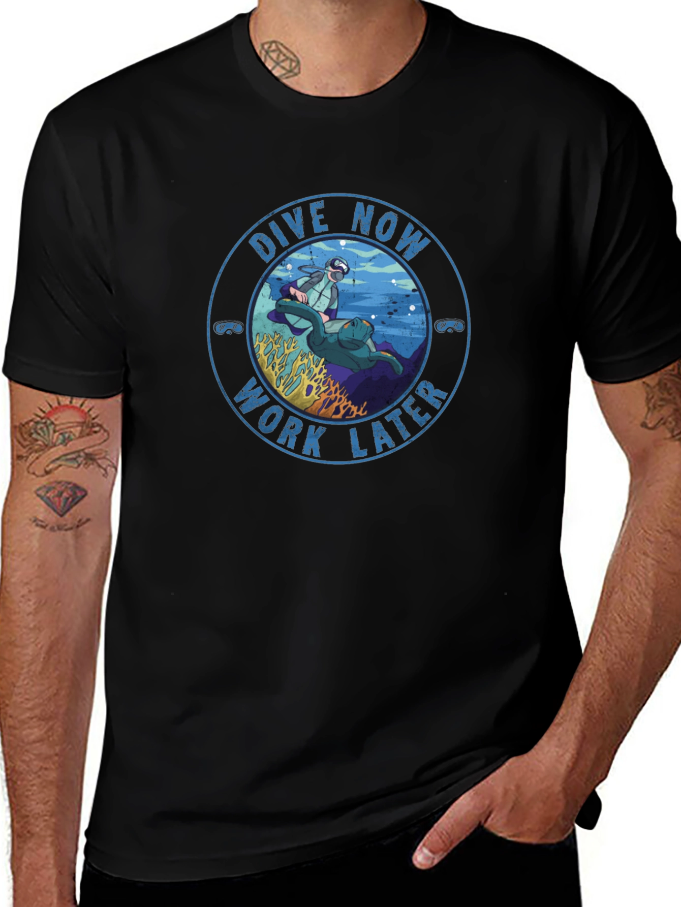 Dive Now Work Later Graphic Tee