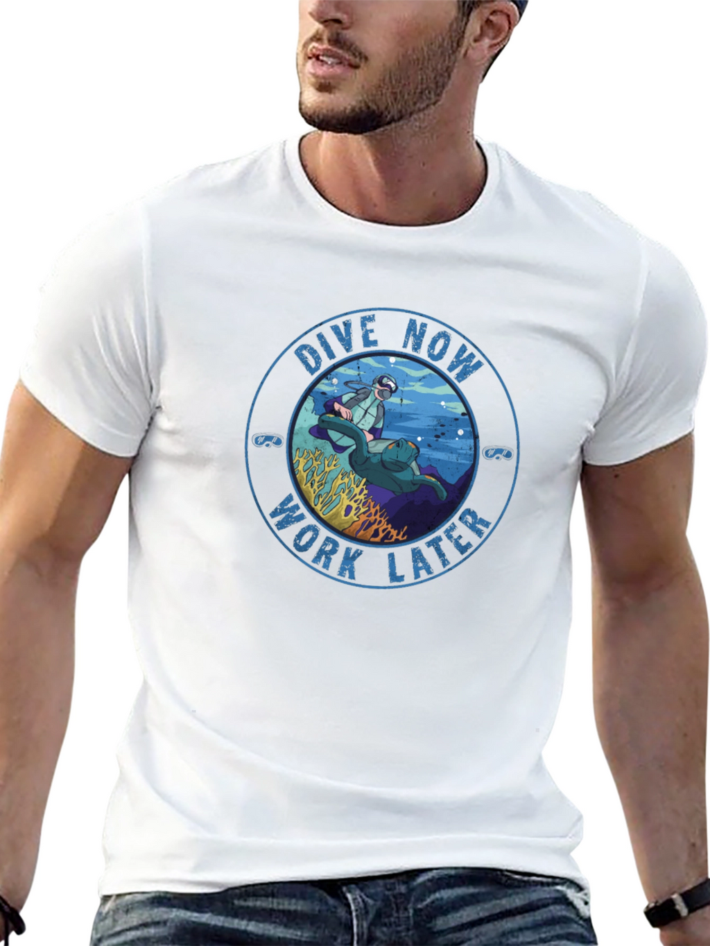 Dive Now Work Later Graphic Tee