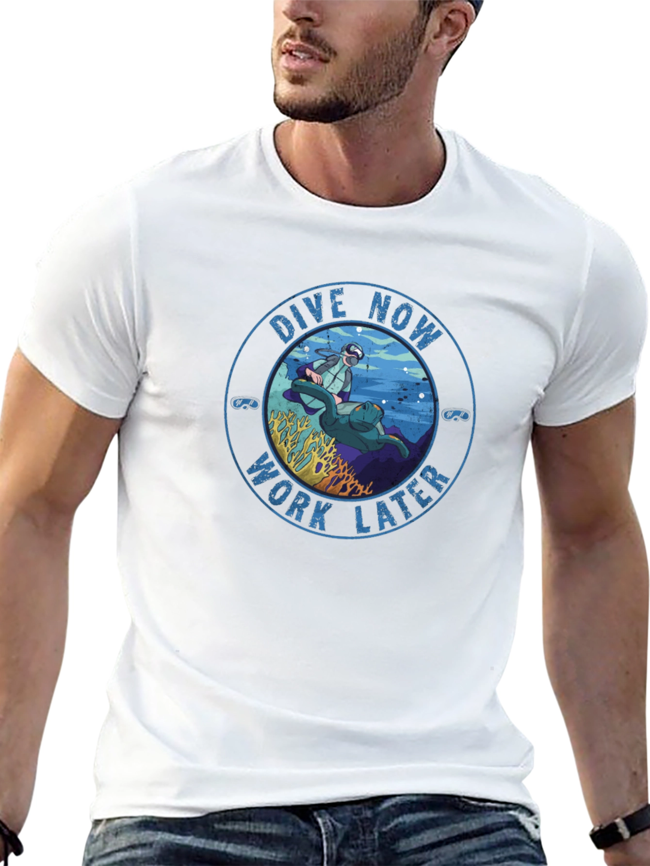 Dive Now Work Later Graphic Tee