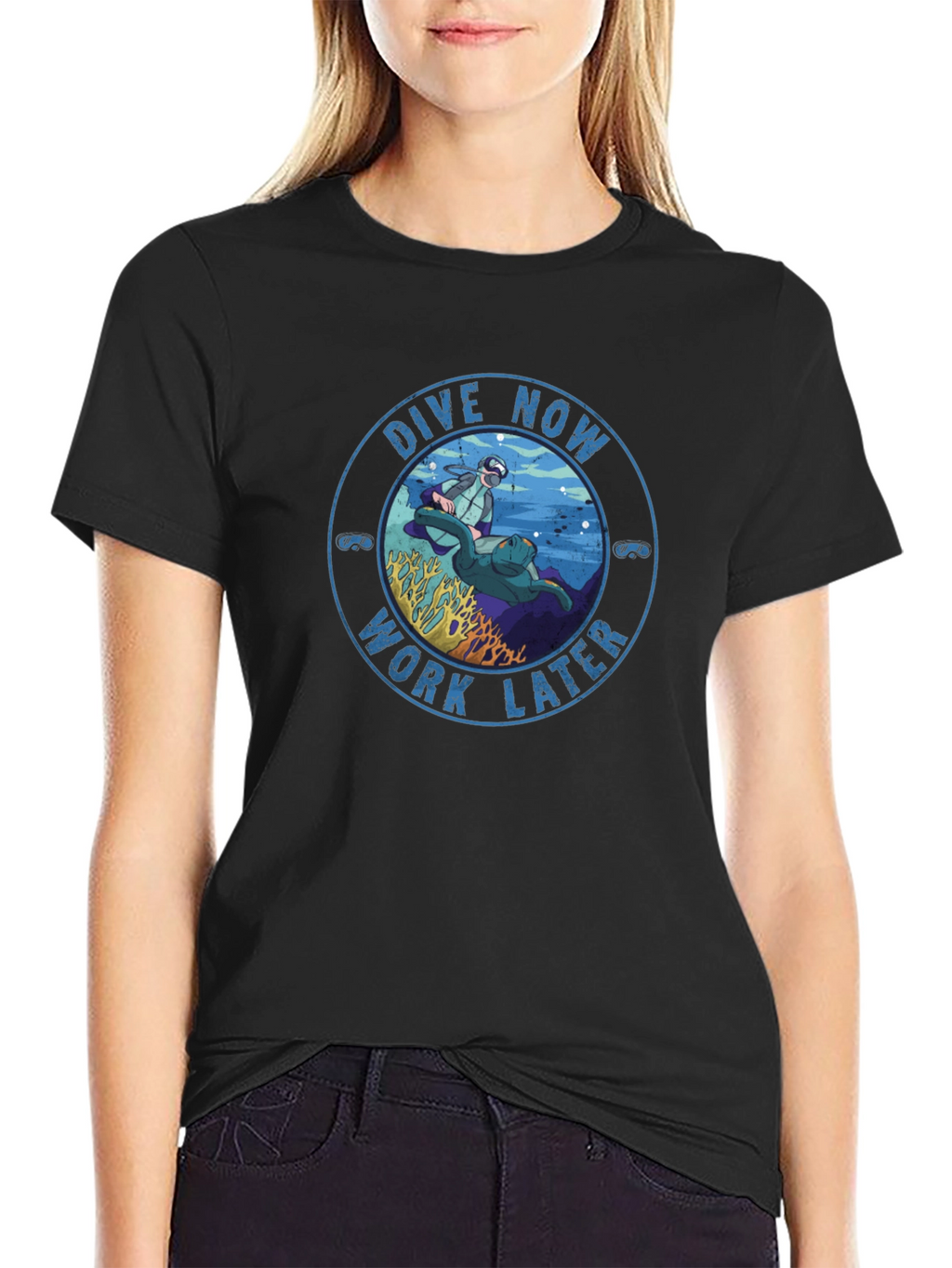 Dive Now Work Later Graphic Tee