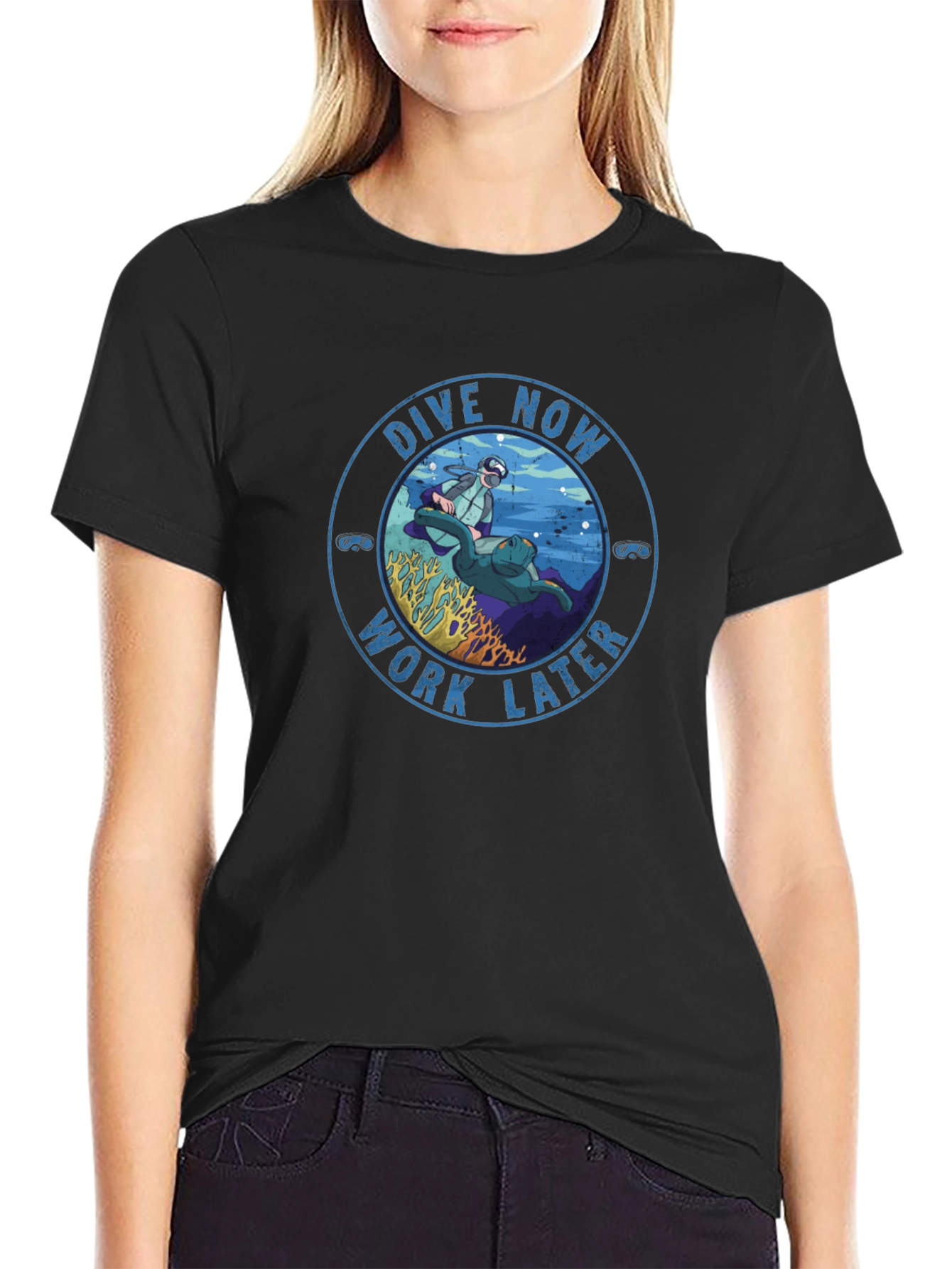 Dive Now Work Later Graphic Tee