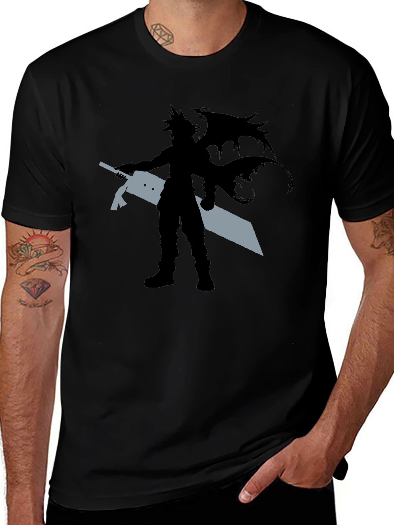Fantasy Character Graphic Tee - Black