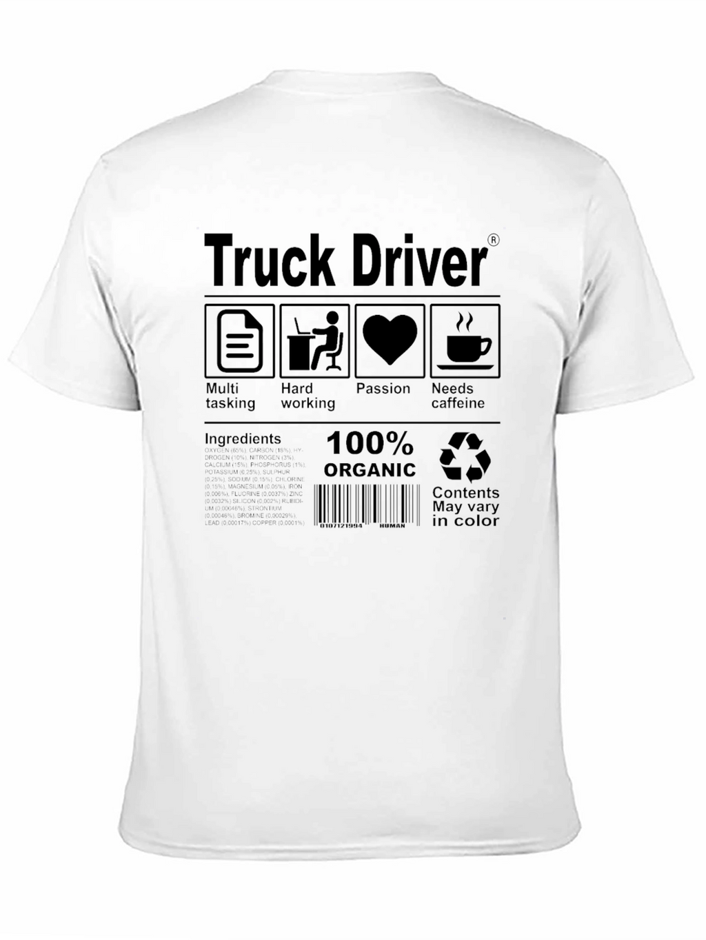 Truck Driver Organic Cotton T-Shirt