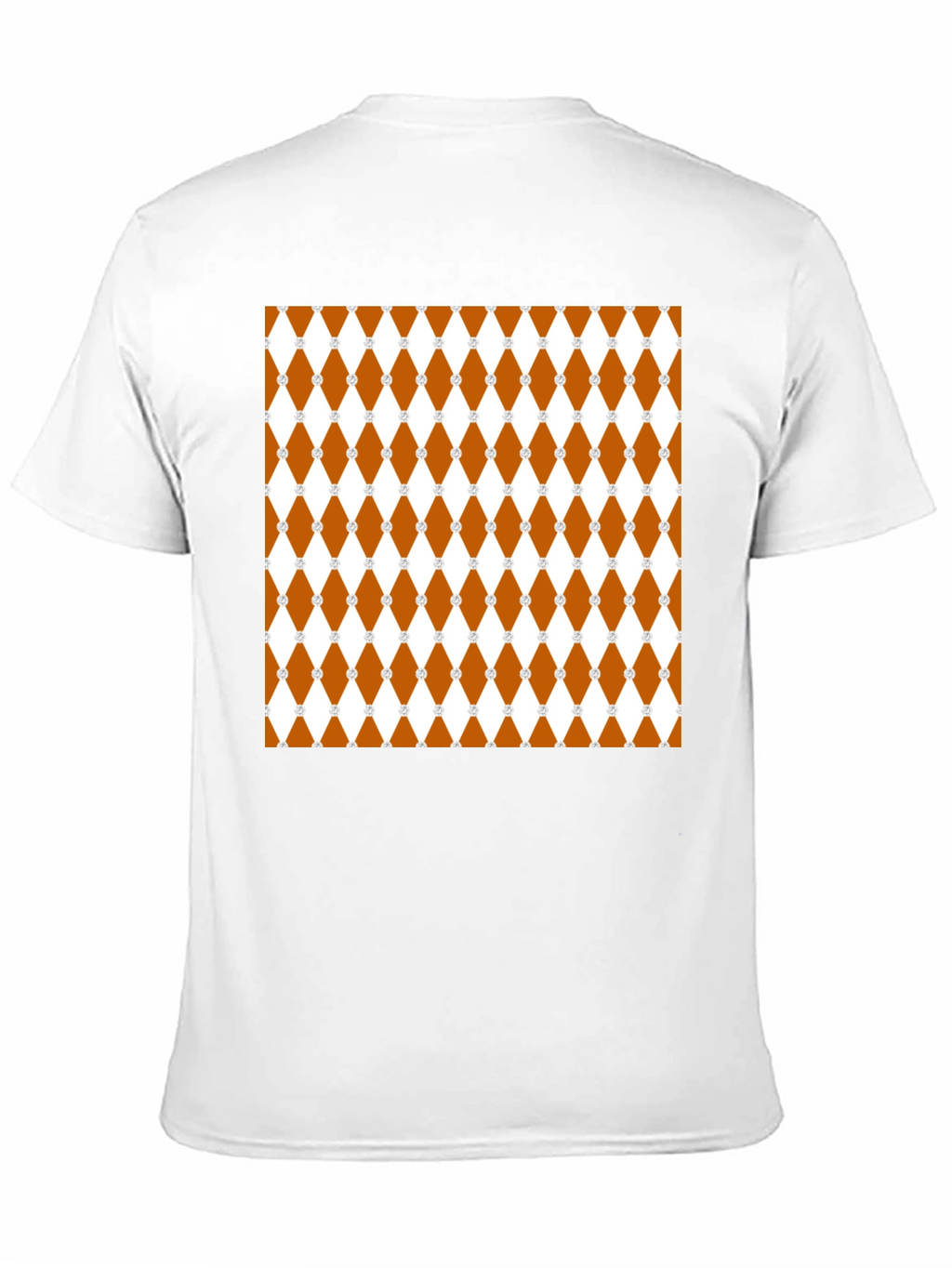 Brown Diamond Pattern Black T-Shirt