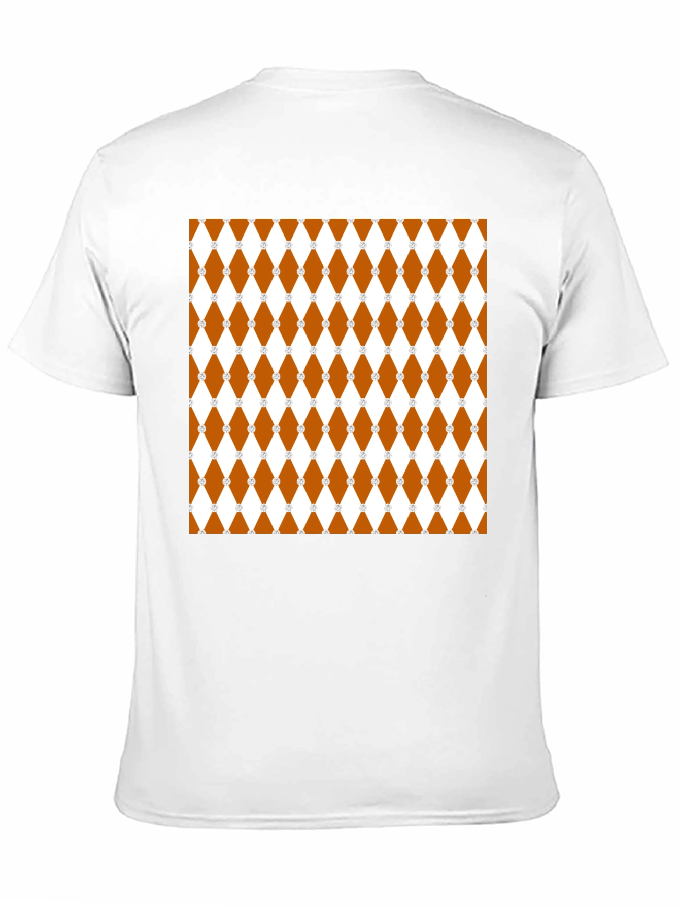 Brown Diamond Pattern Black T-Shirt