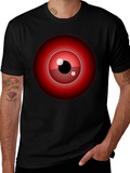 Red Eye Graphic Print Black T-Shirt