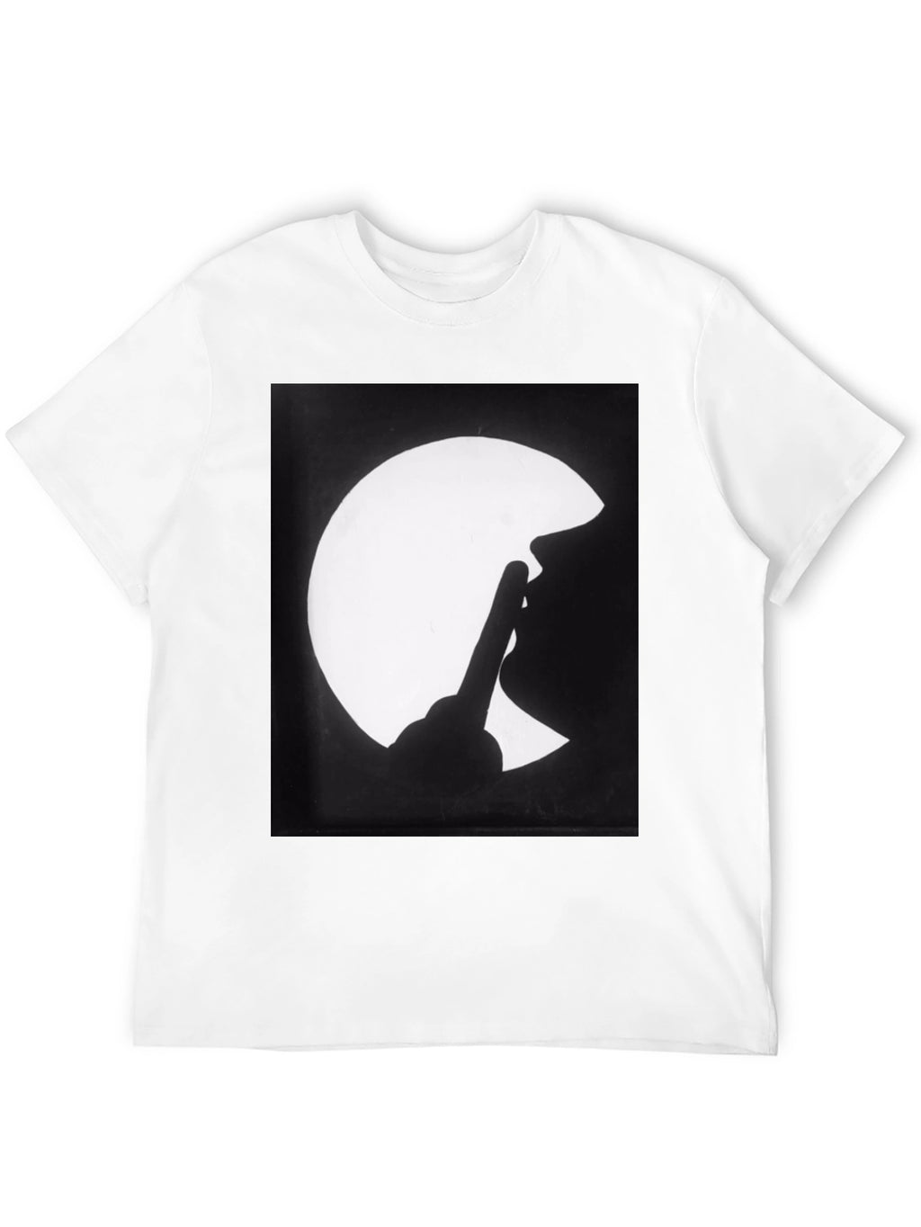 Silhouette Finger Moon Graphic Tee - Classic Black