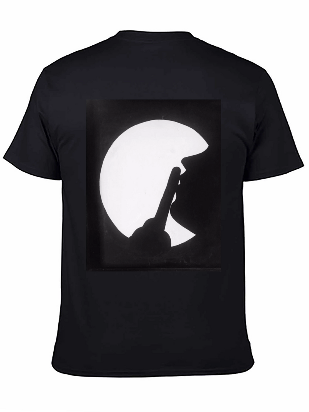 Silhouette Finger Moon Graphic Tee - Classic Black