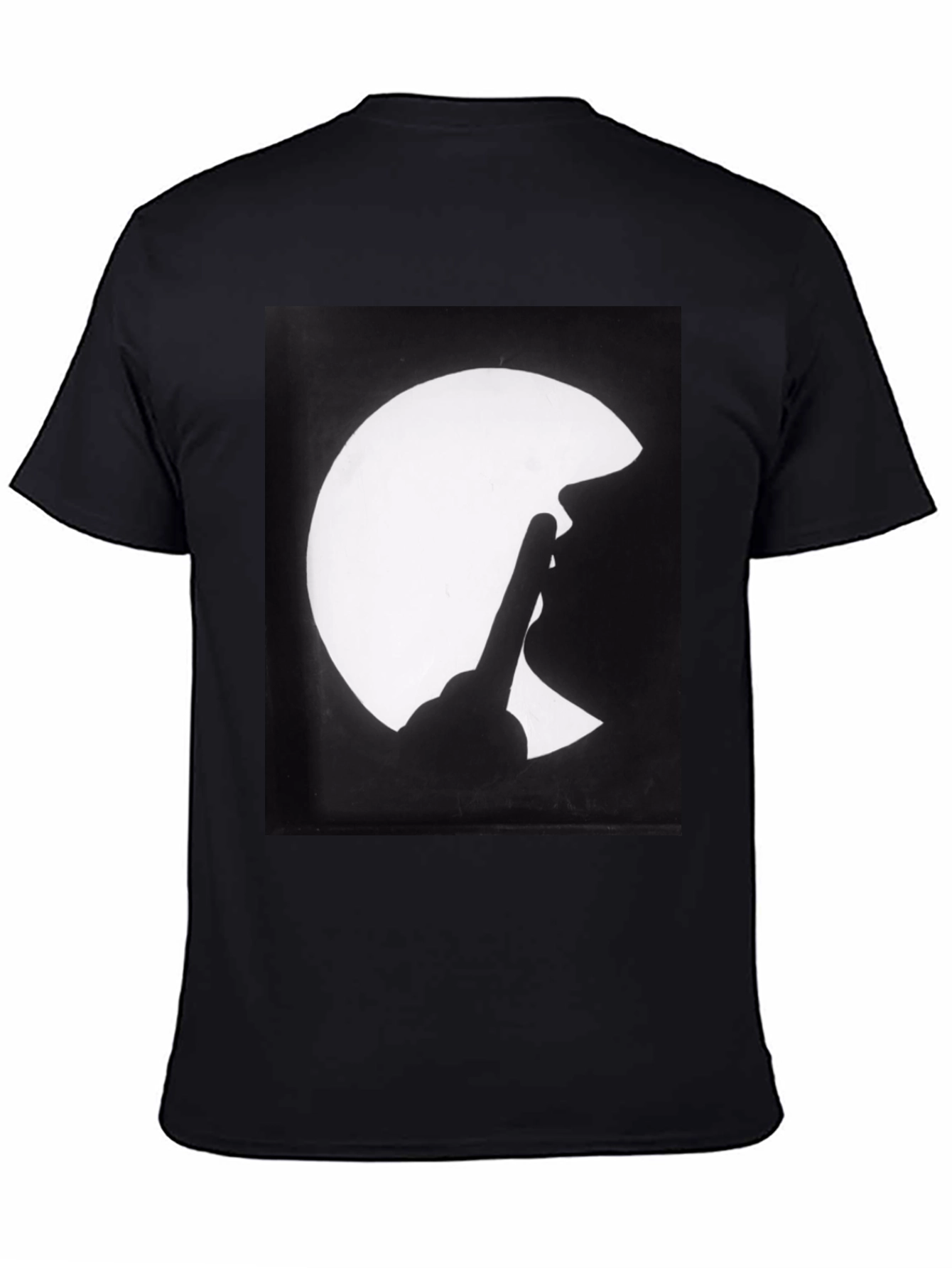 Silhouette Finger Moon Graphic Tee - Classic Black