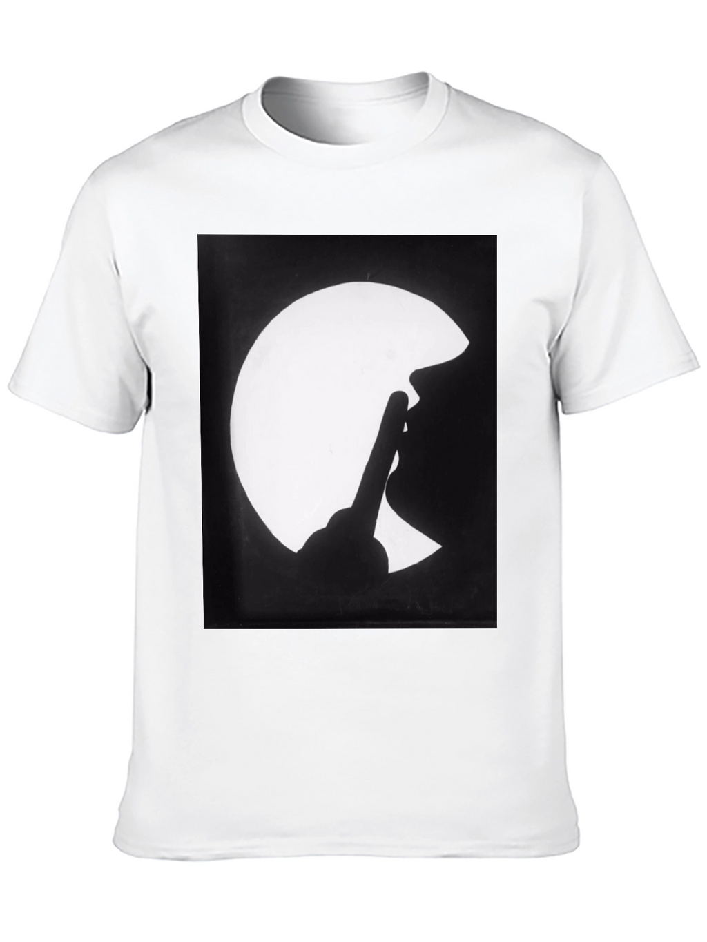 Silhouette Finger Moon Graphic Tee - Classic Black