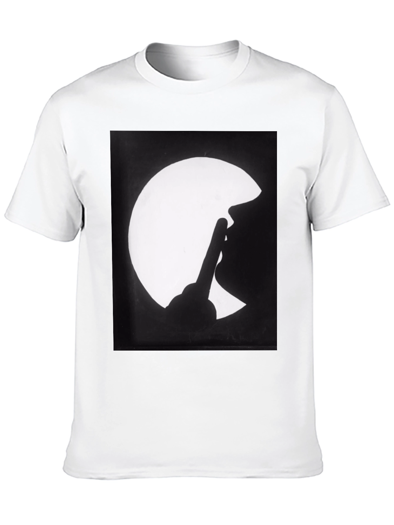 Silhouette Finger Moon Graphic Tee - Classic Black