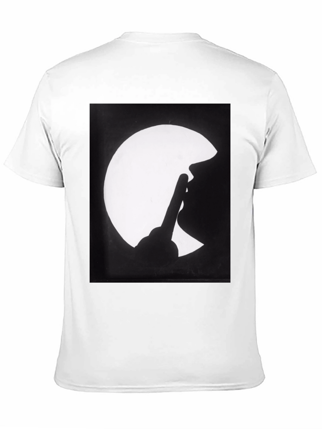 Silhouette Finger Moon Graphic Tee - Classic Black