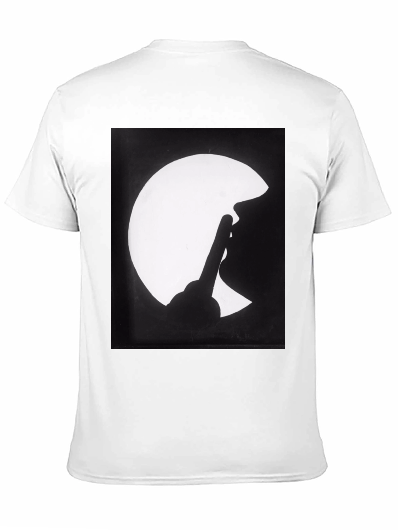 Silhouette Finger Moon Graphic Tee - Classic Black
