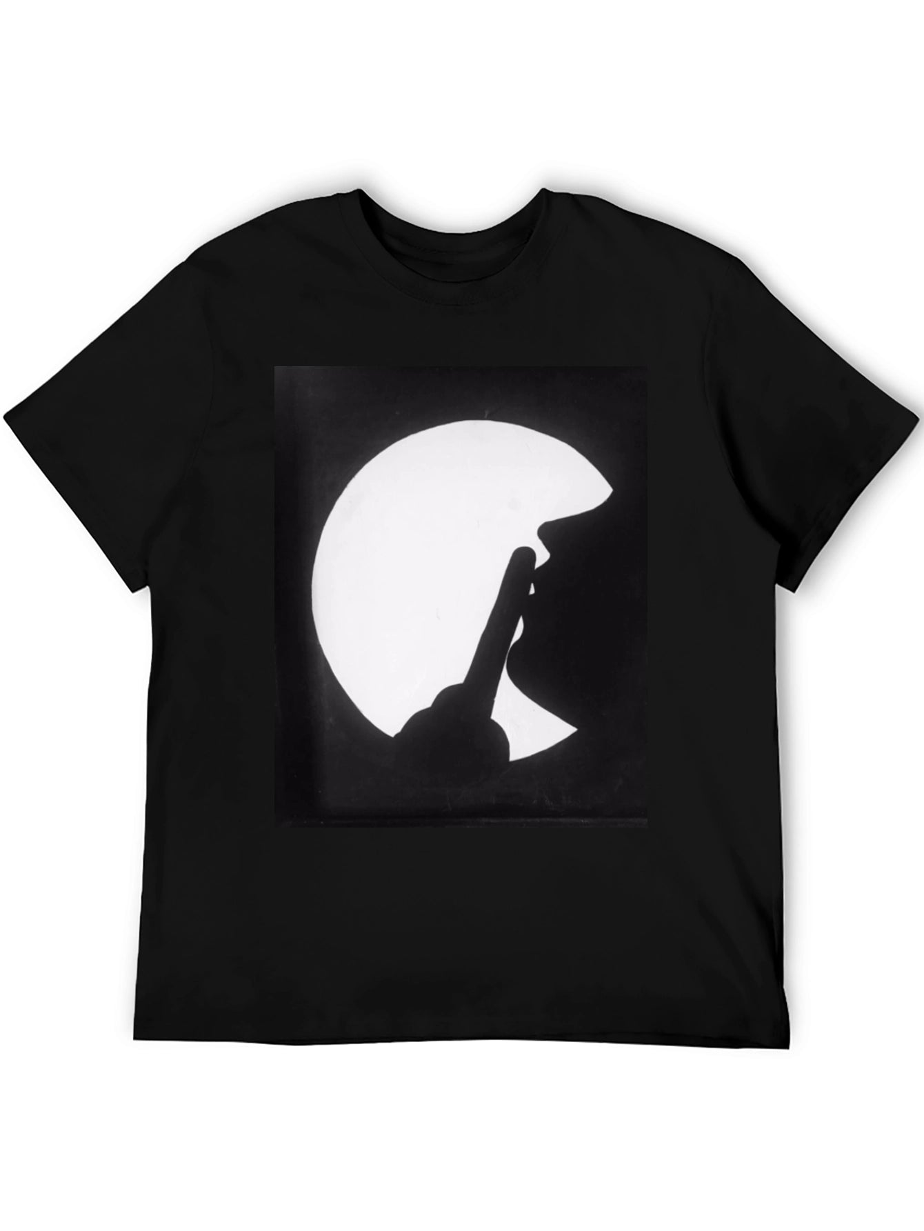 Silhouette Finger Moon Graphic Tee - Classic Black