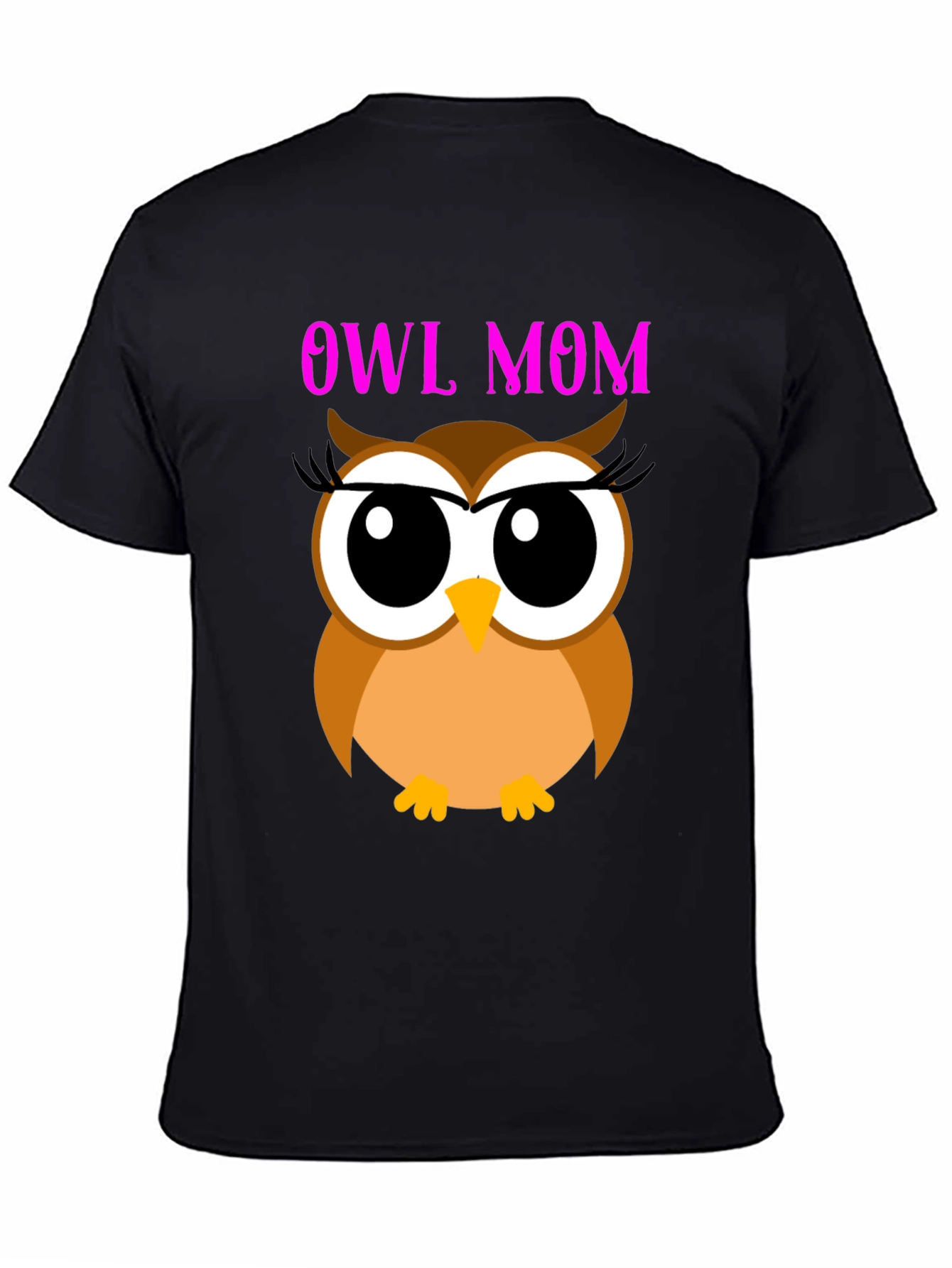 Owl Mom Graphic Tee - Black T-Shirt