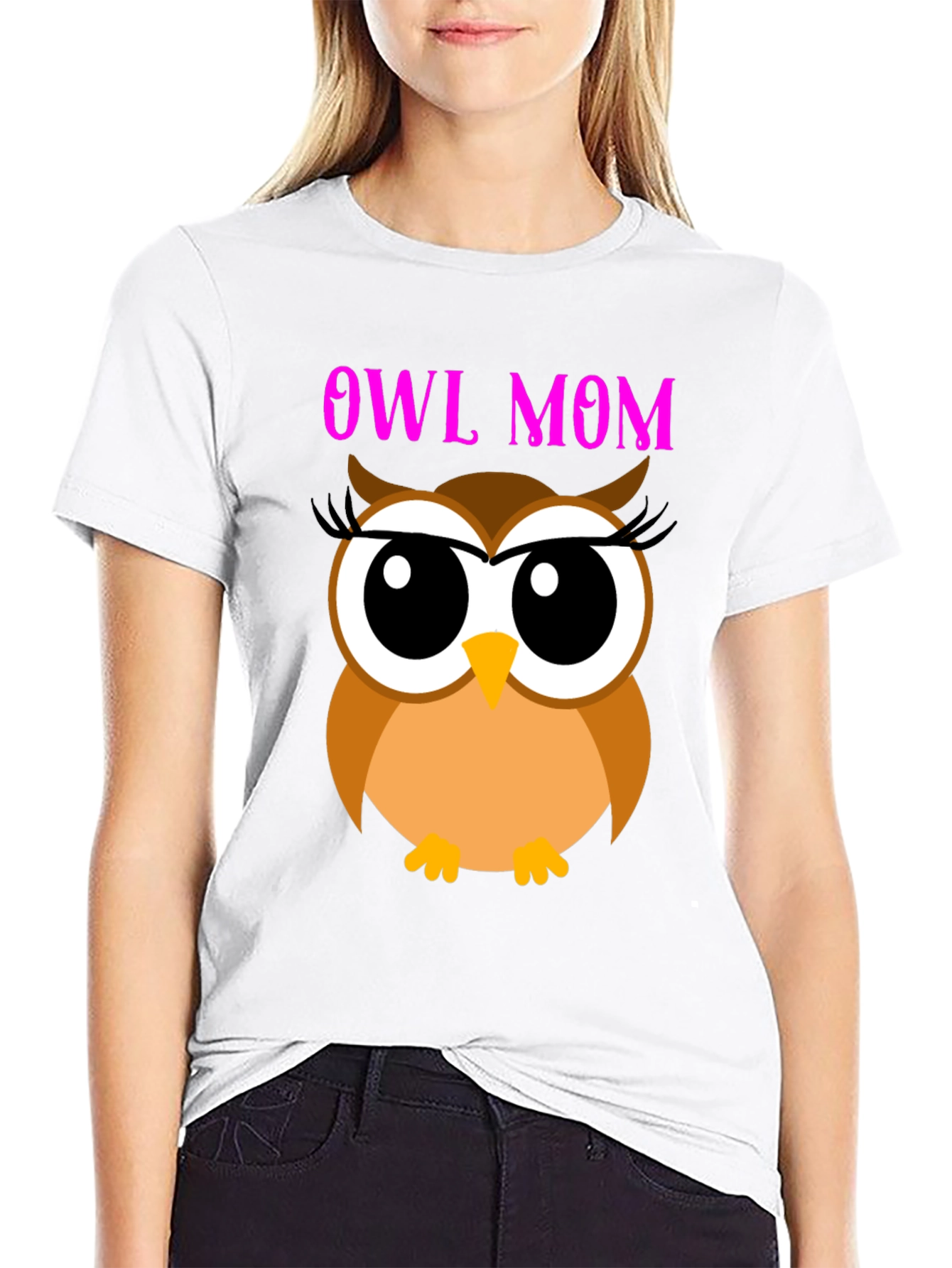 Owl Mom Graphic Tee - Black T-Shirt
