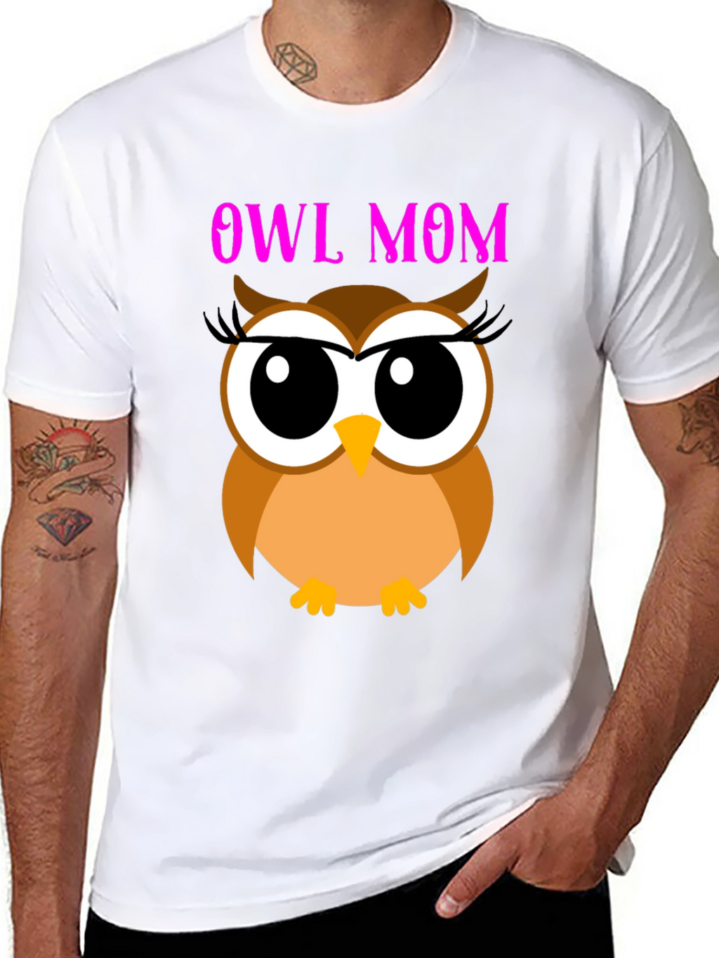 Owl Mom Graphic Tee - Black T-Shirt